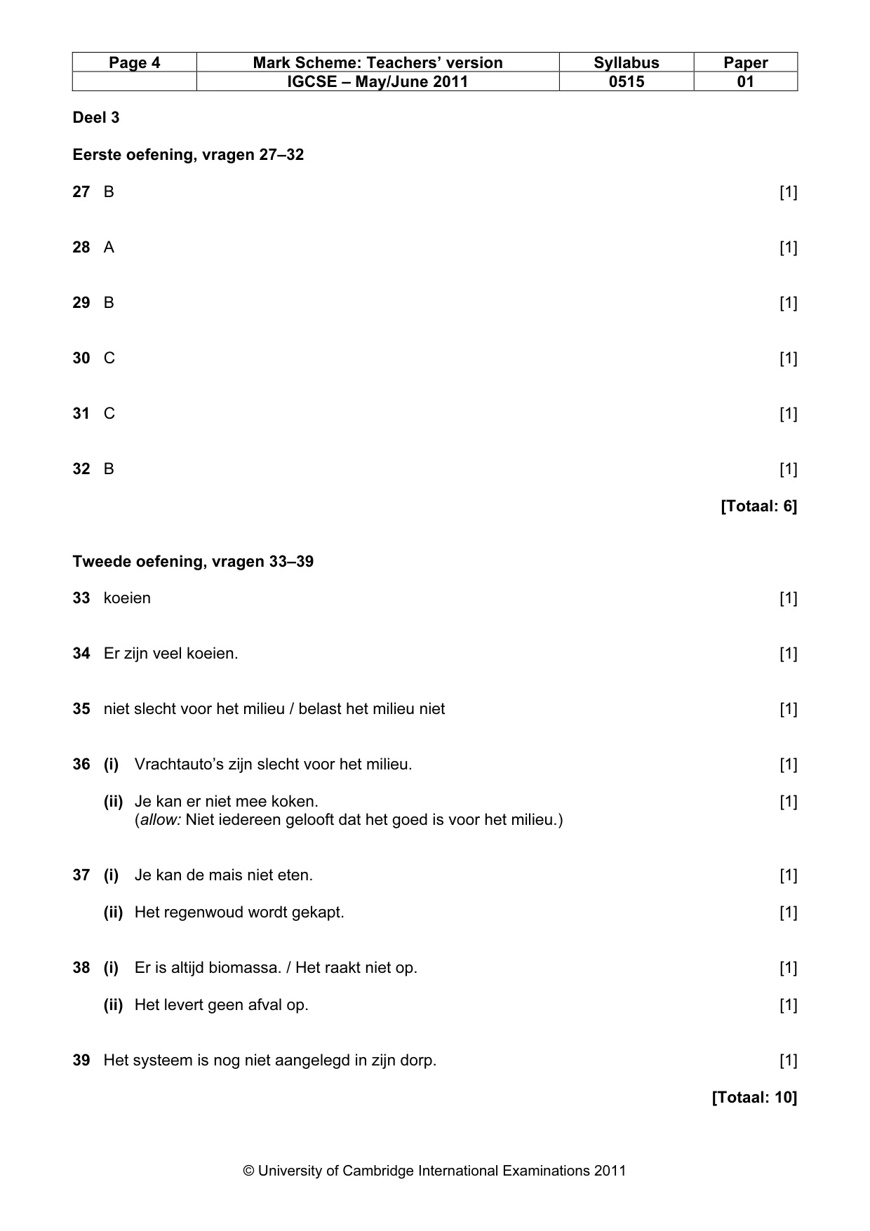 Mark scheme, page 4 of 4