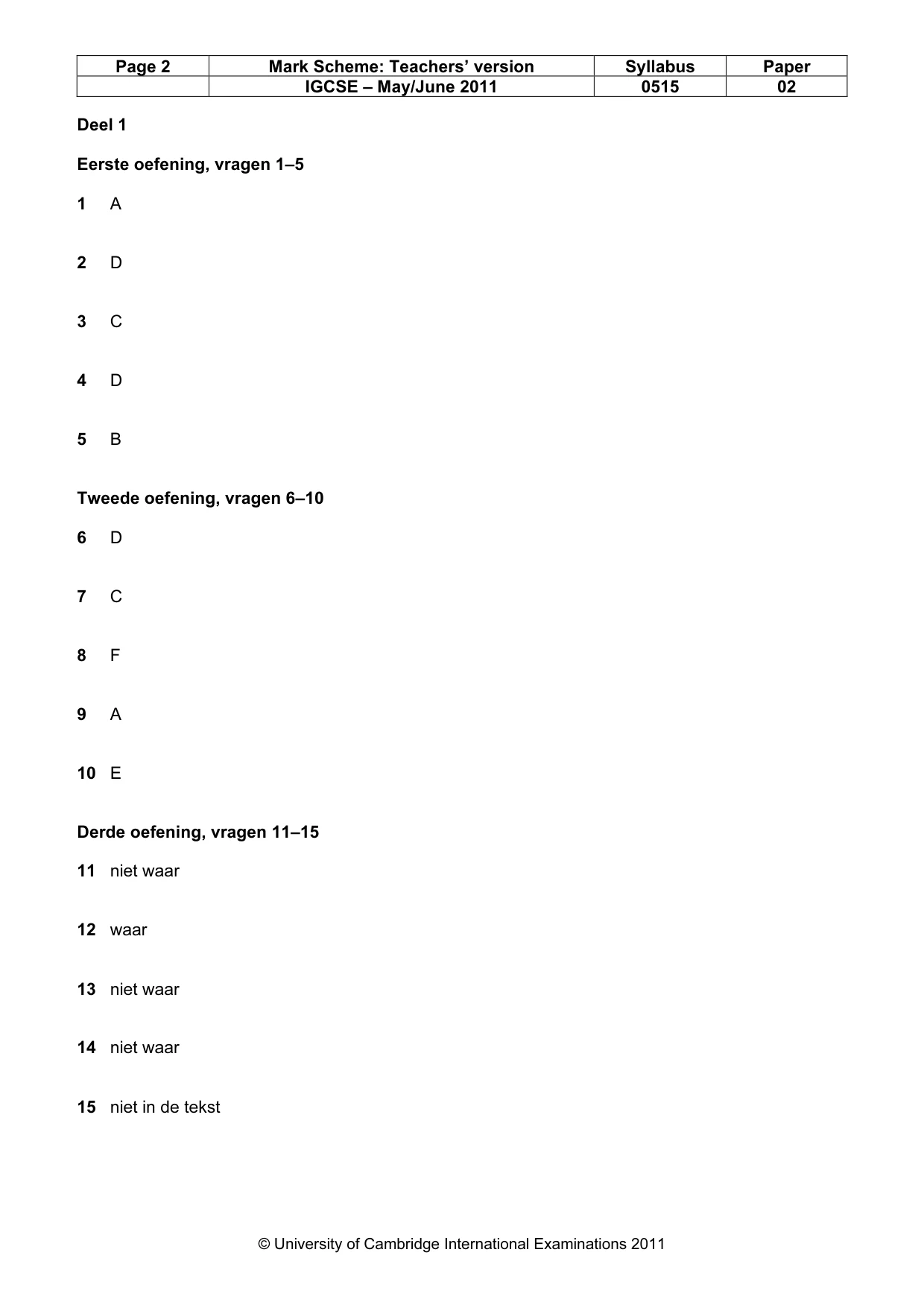 Mark scheme, page 2 of 6