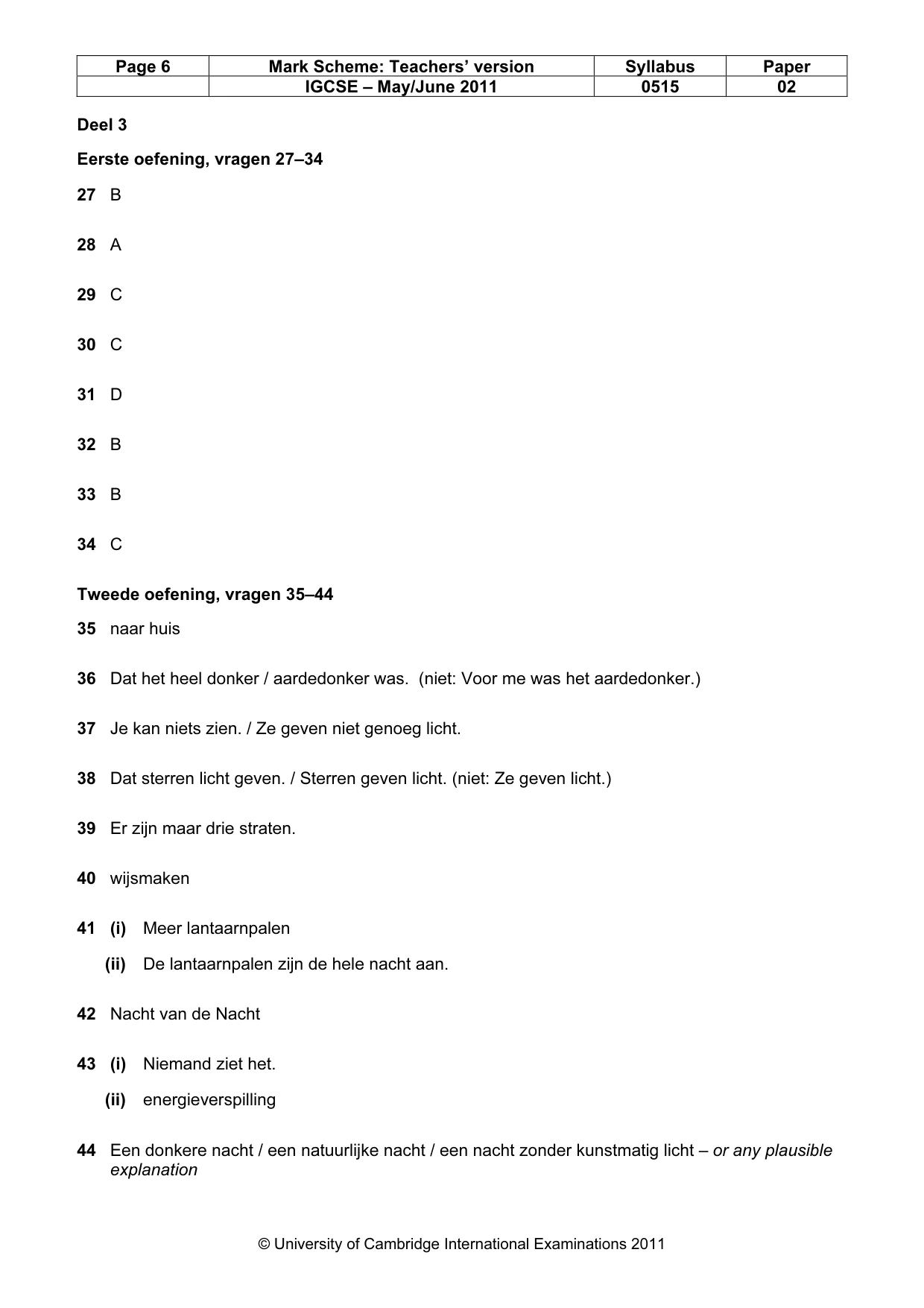 Mark scheme, page 6 of 6