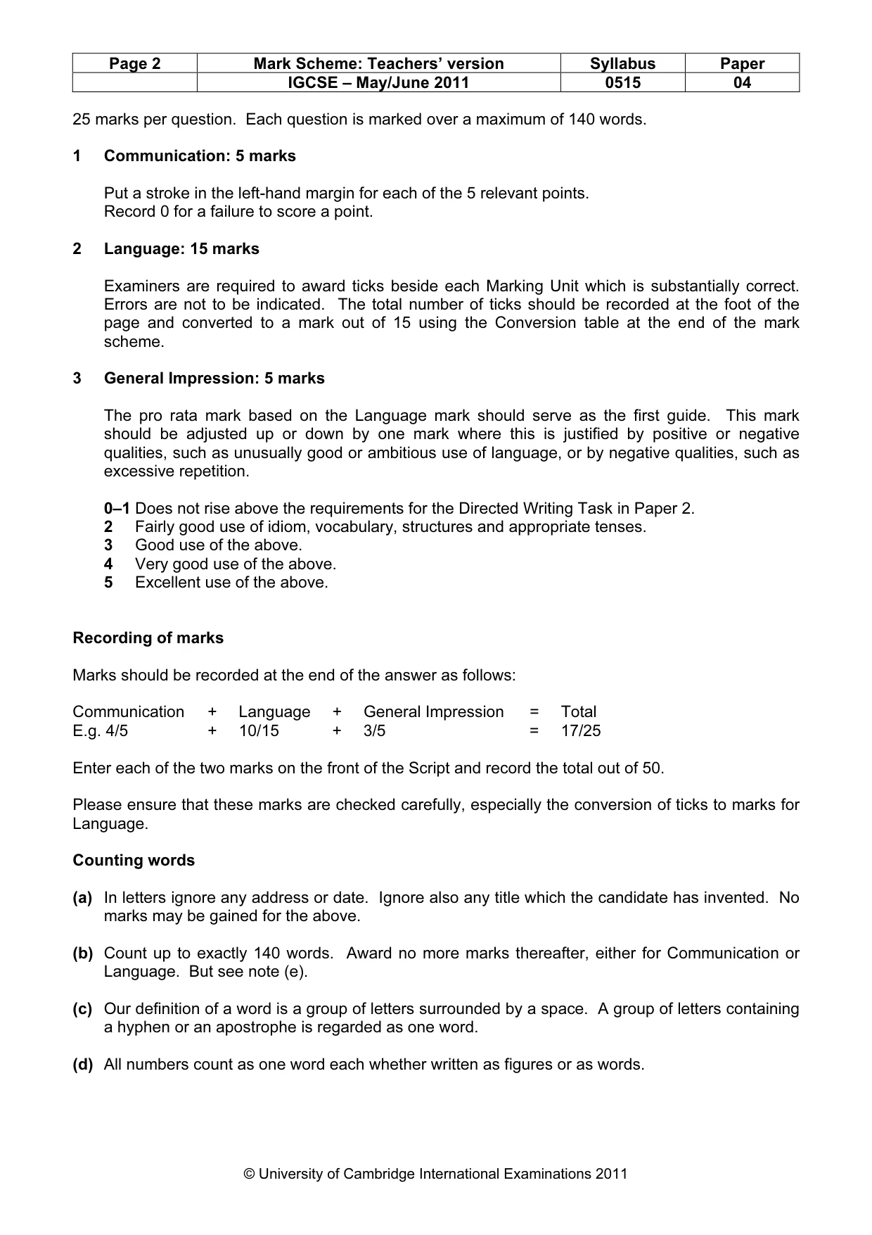 Mark scheme, page 2 of 14