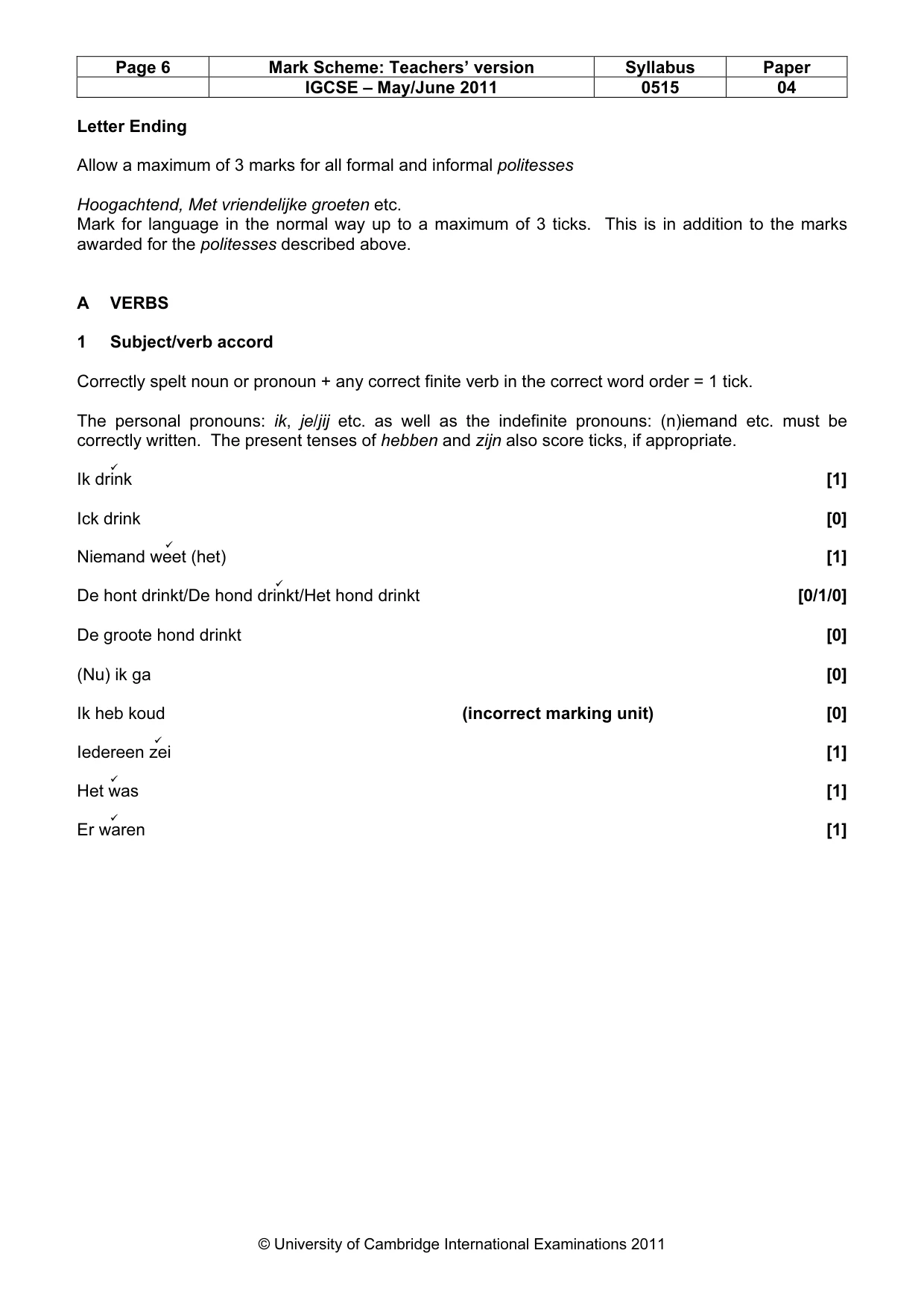 Mark scheme, page 6 of 14