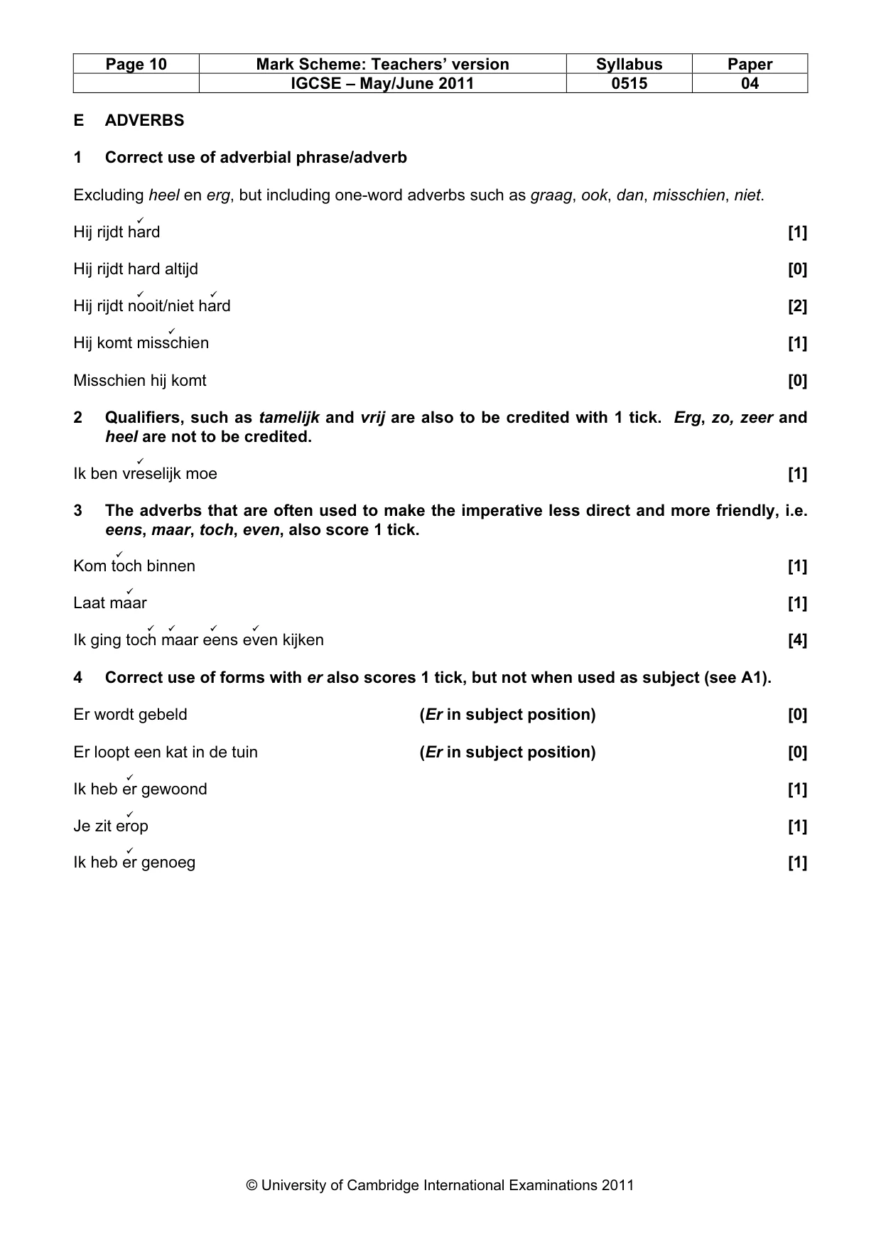Mark scheme, page 10 of 14
