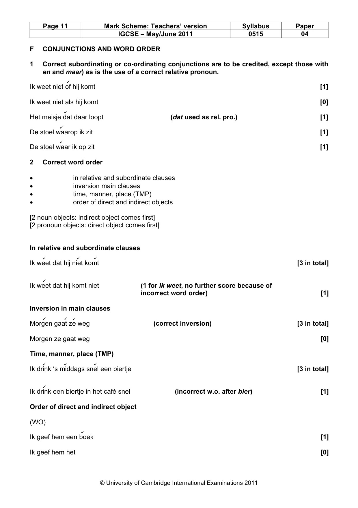 Mark scheme, page 11 of 14