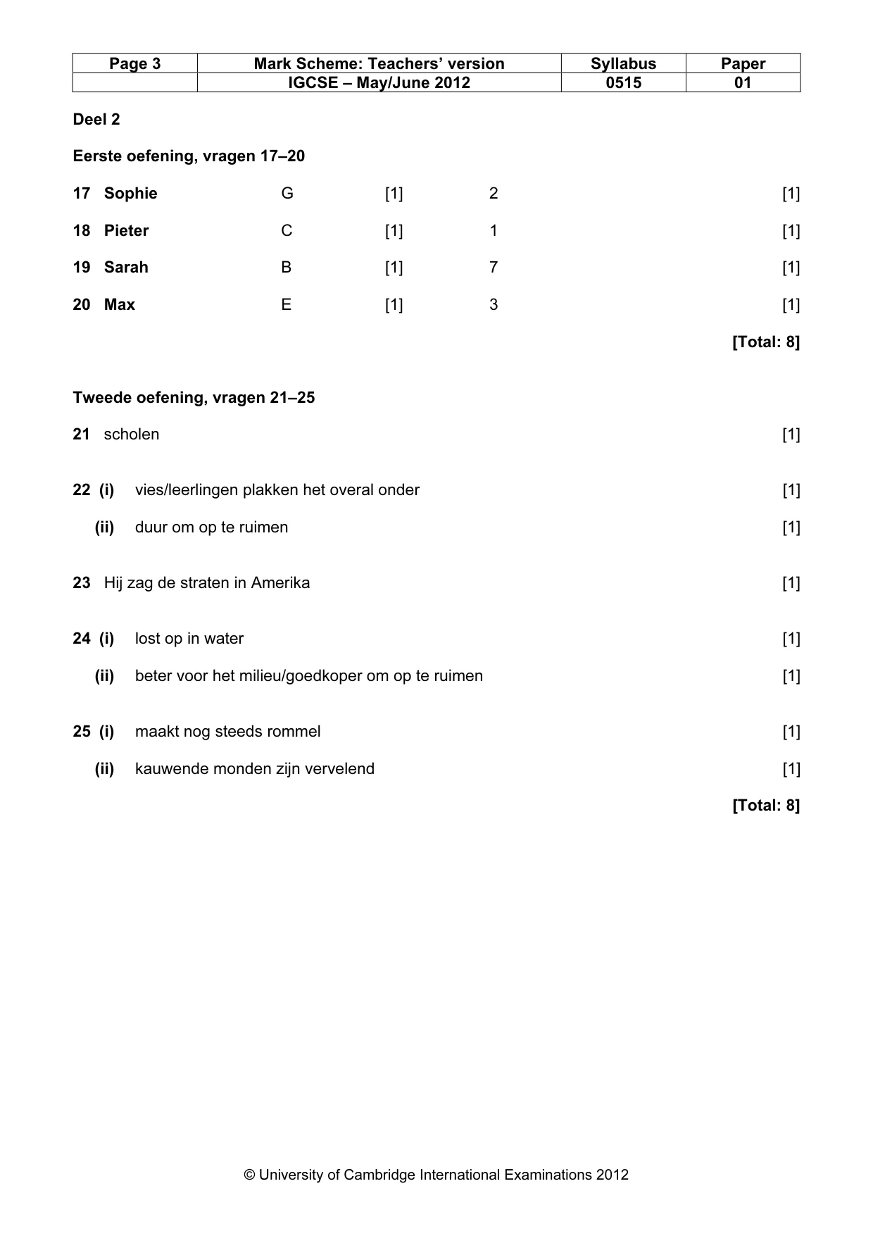 Mark scheme, page 3 of 10