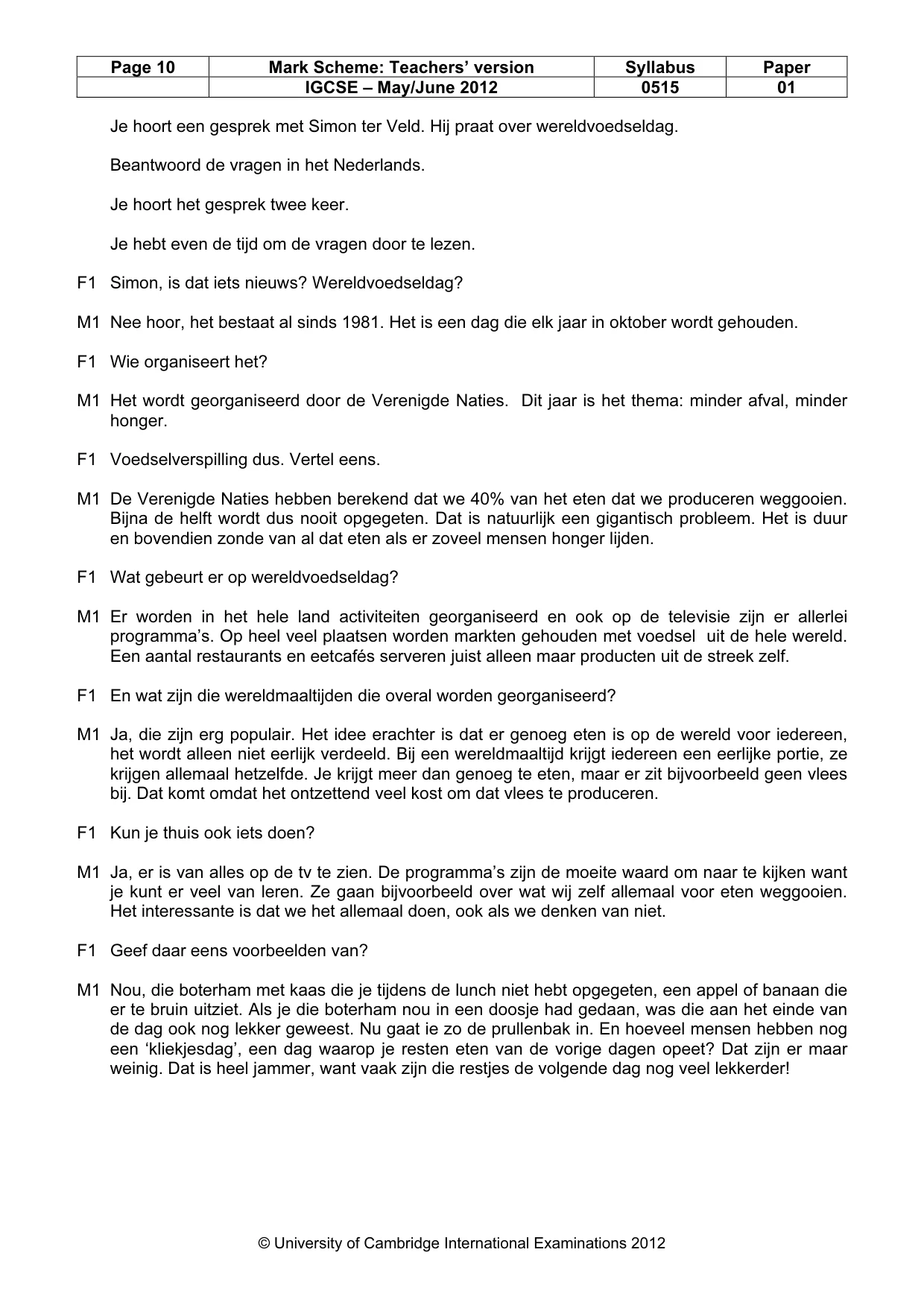 Mark scheme, page 10 of 10