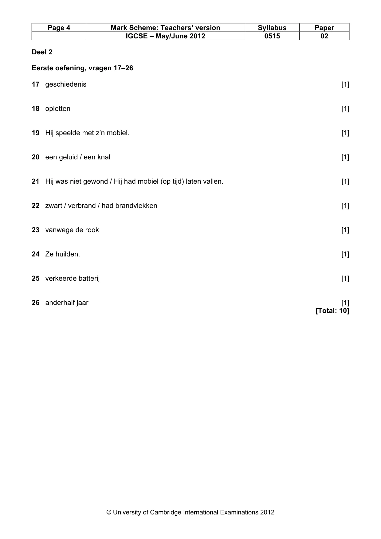 Mark scheme, page 4 of 7