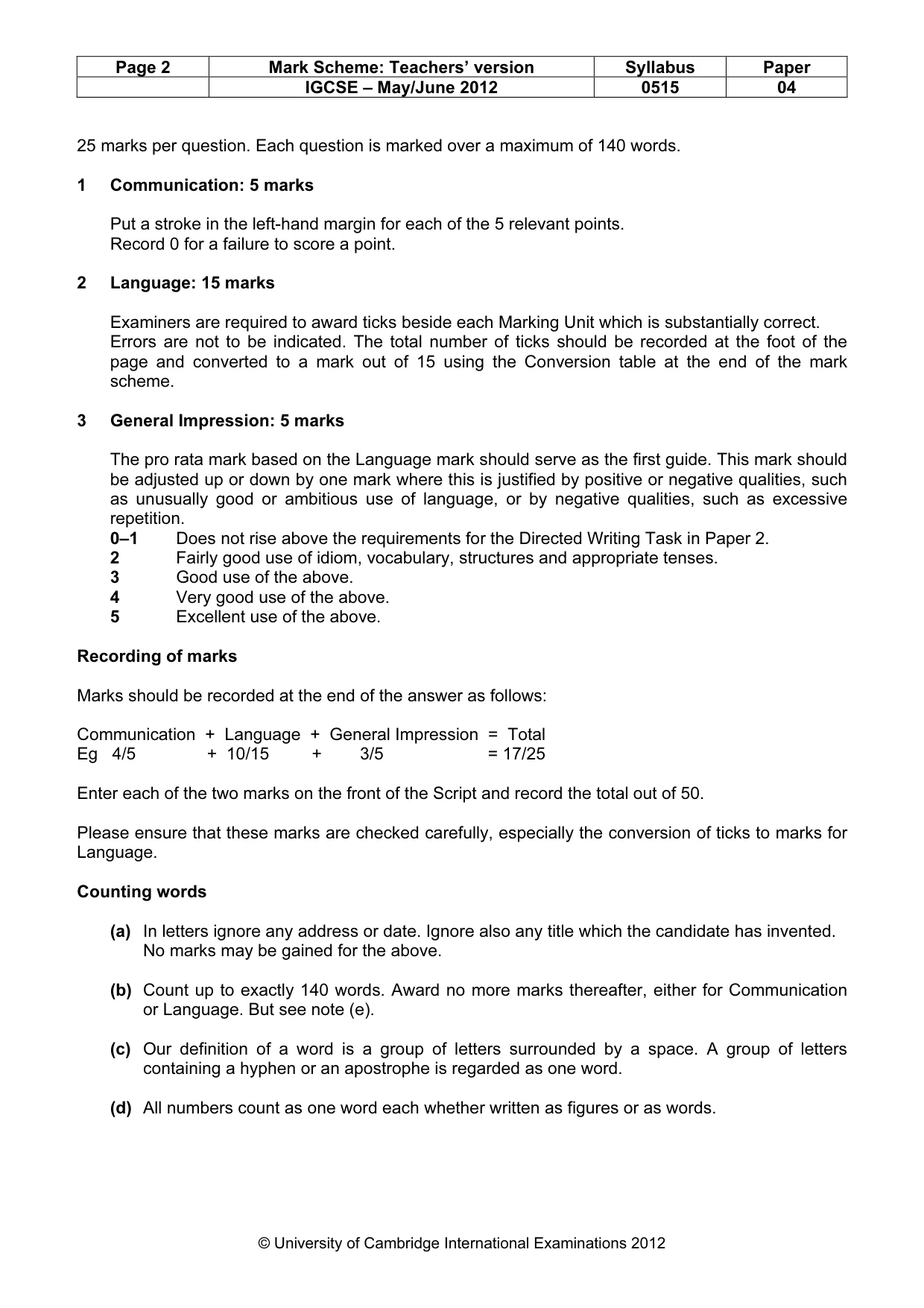 Mark scheme, page 2 of 13