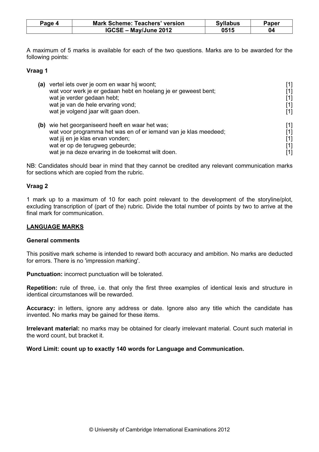 Mark scheme, page 4 of 13