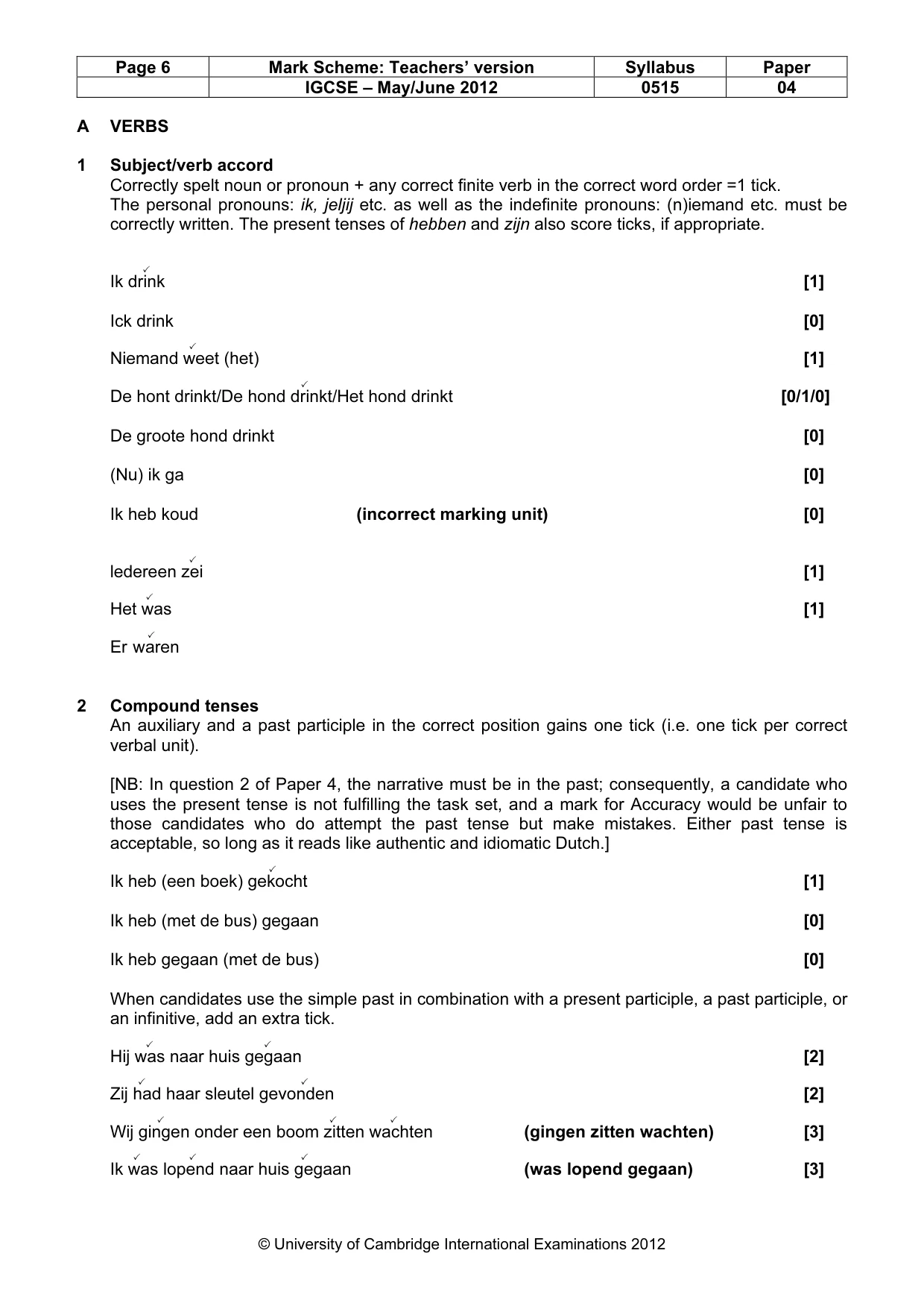 Mark scheme, page 6 of 13