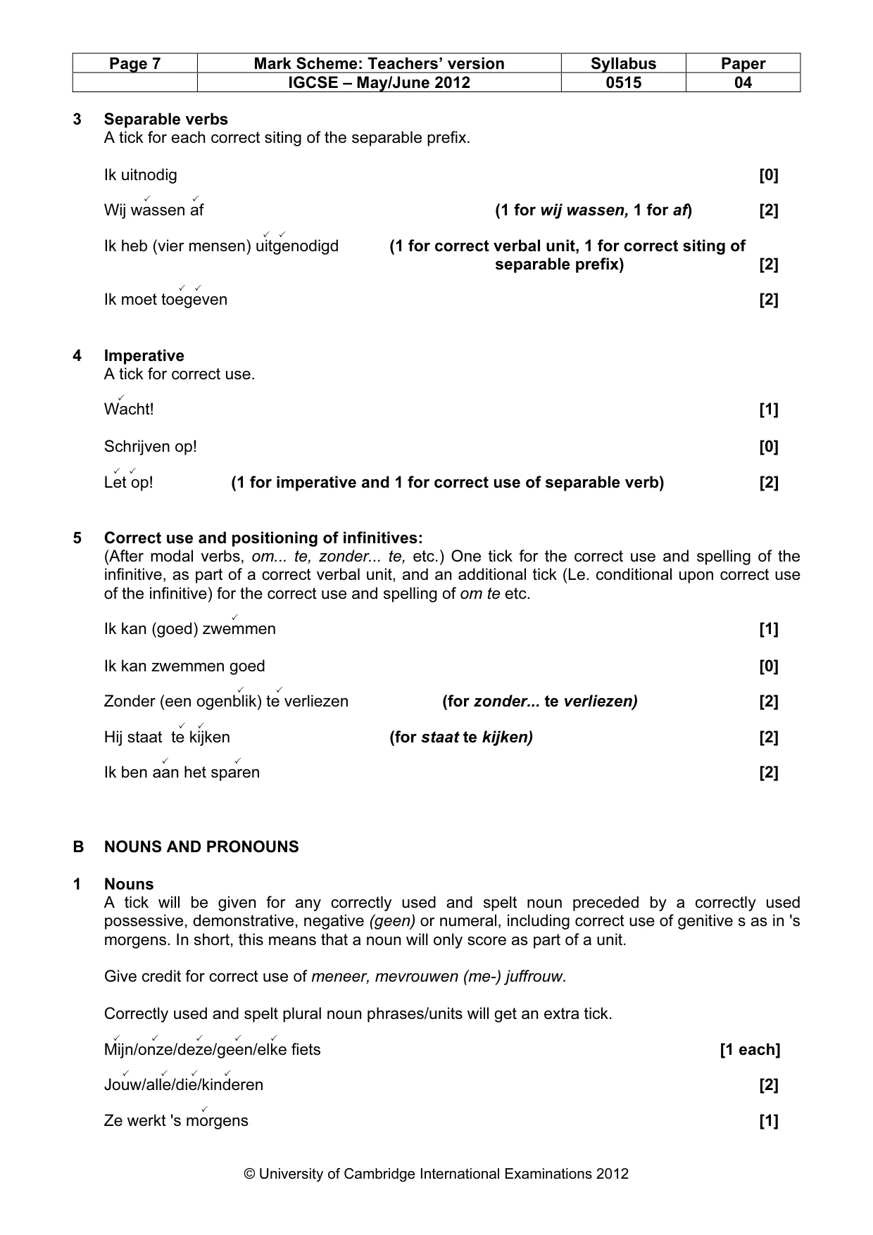 Mark scheme, page 7 of 13
