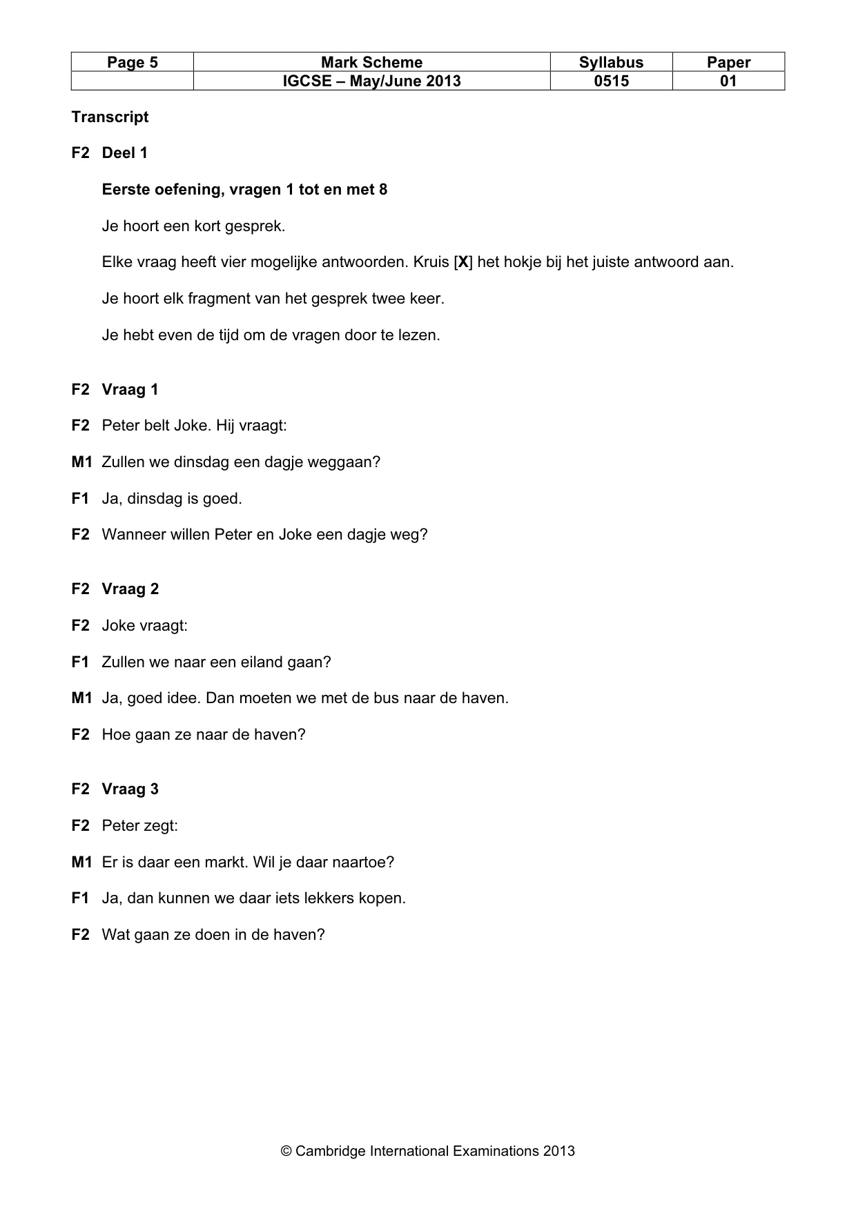 Mark scheme, page 5 of 11
