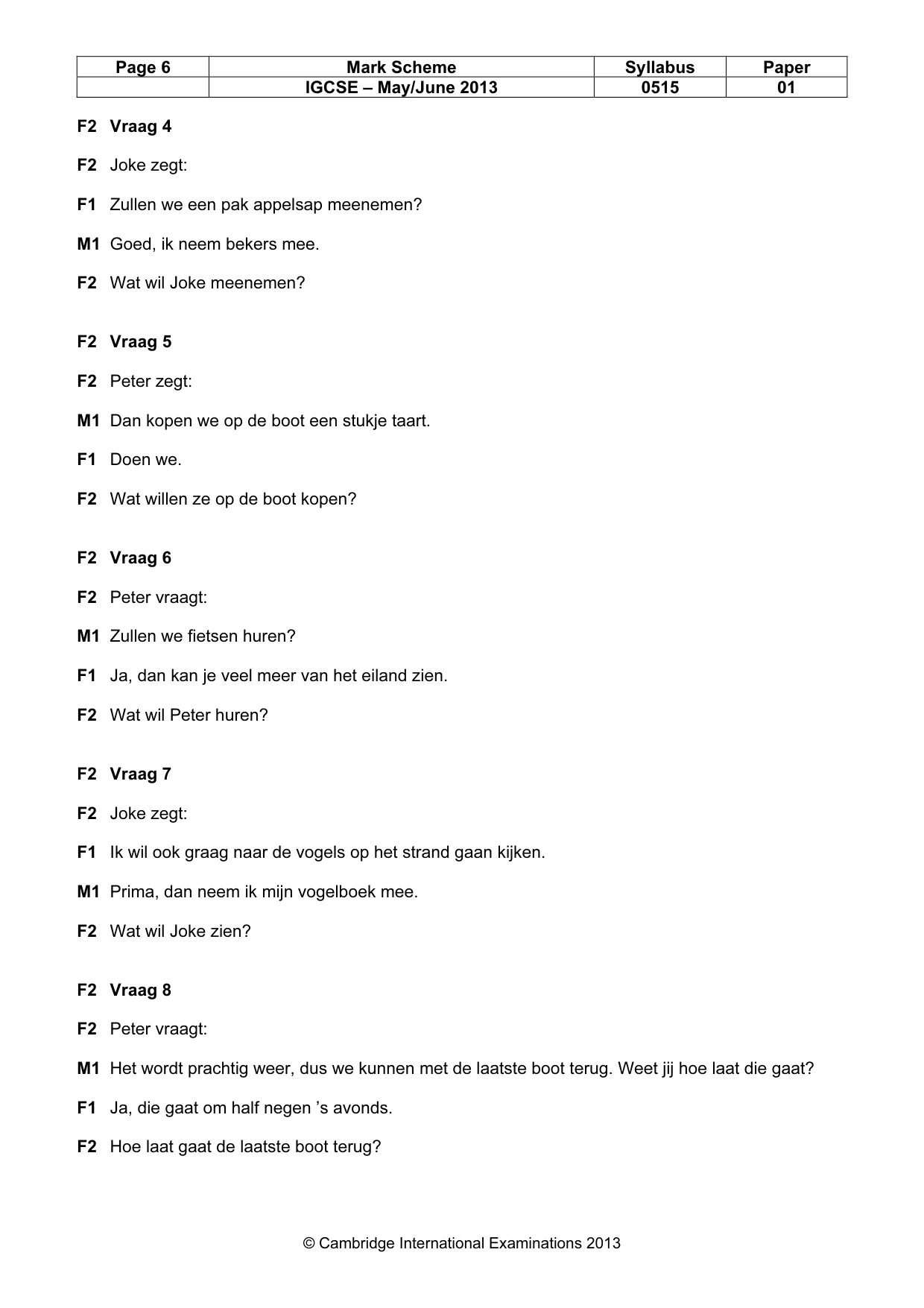 Mark scheme, page 6 of 11