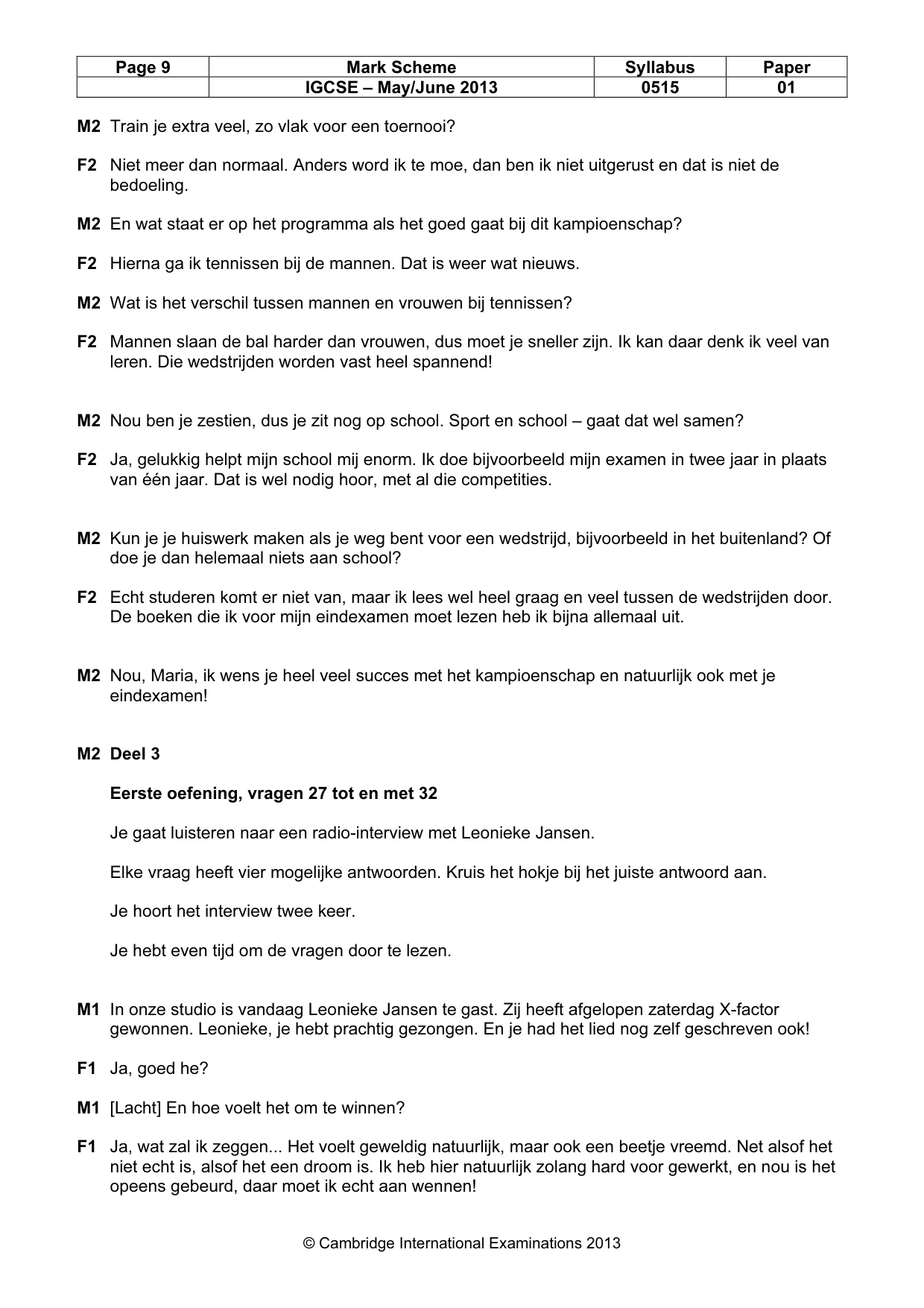 Mark scheme, page 9 of 11