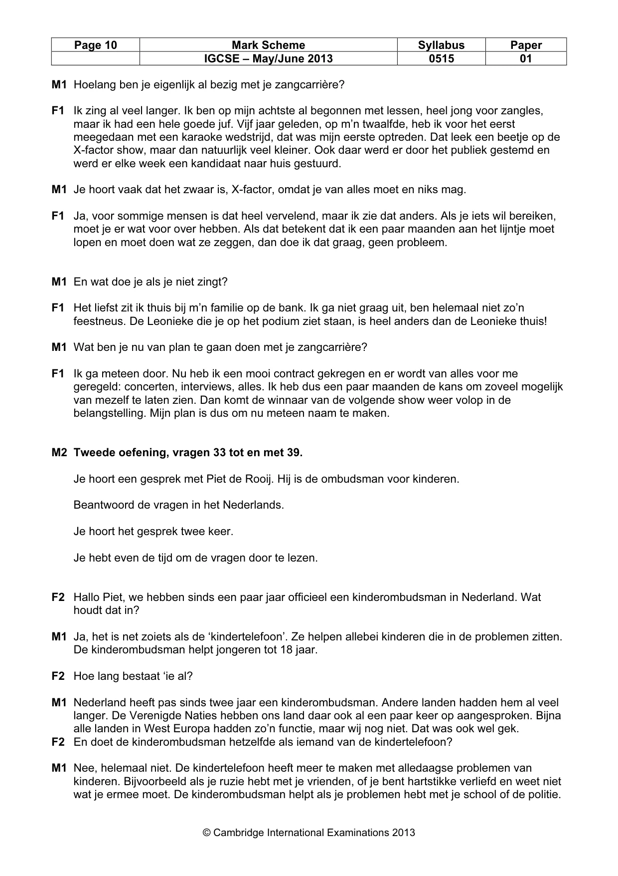 Mark scheme, page 10 of 11