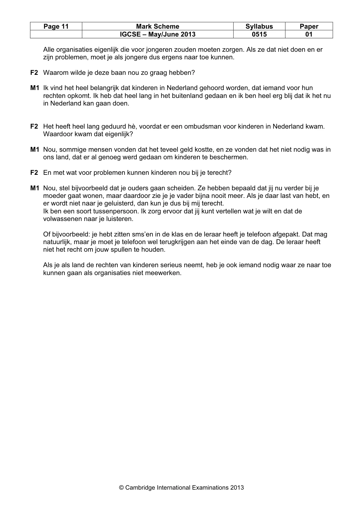 Mark scheme, page 11 of 11
