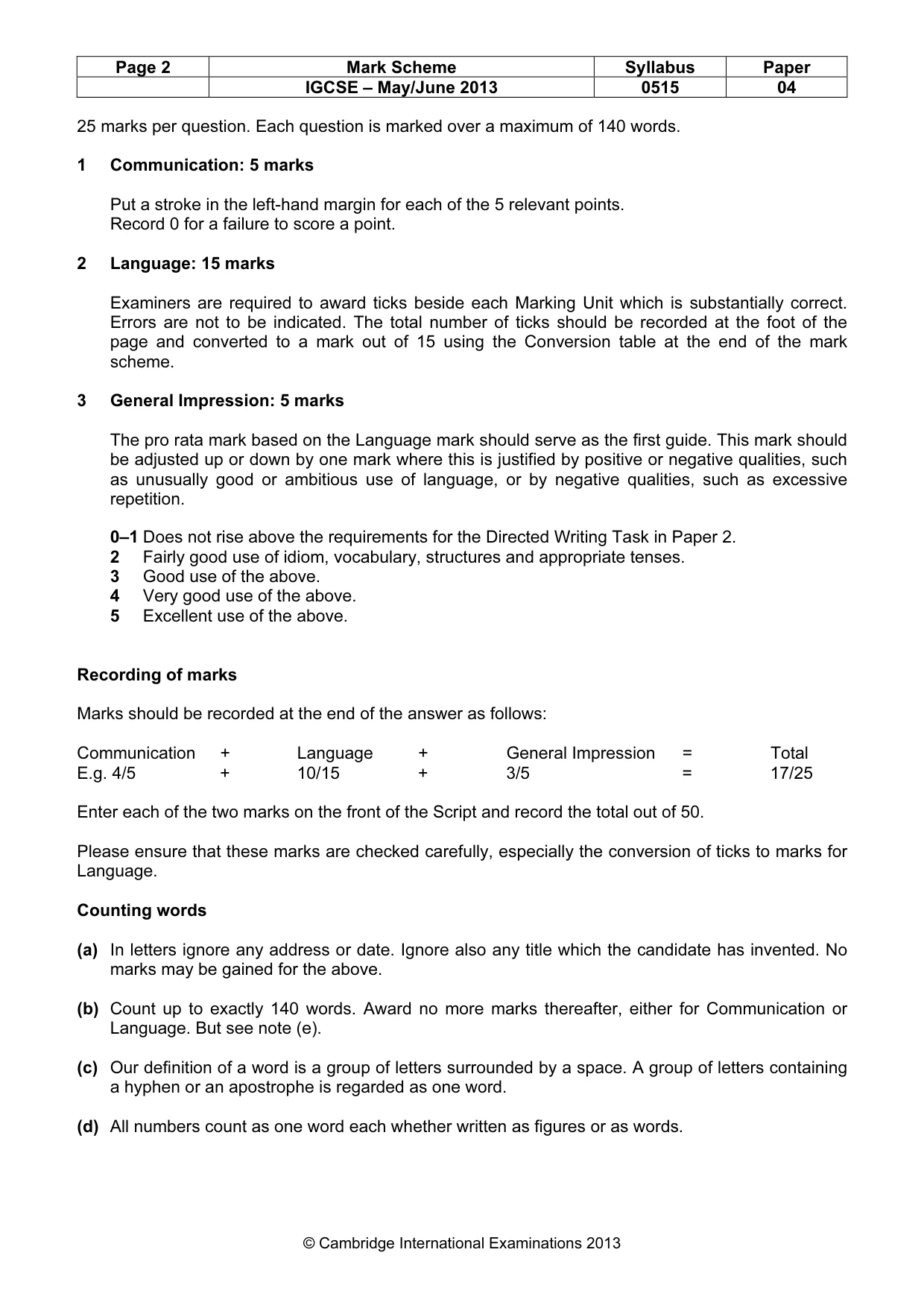 Mark scheme, page 2 of 14