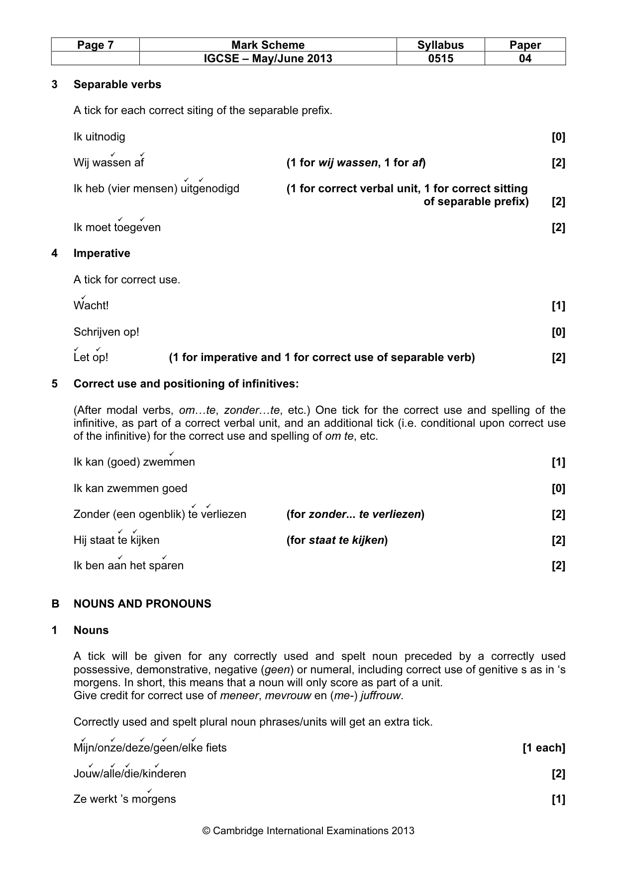 Mark scheme, page 7 of 14