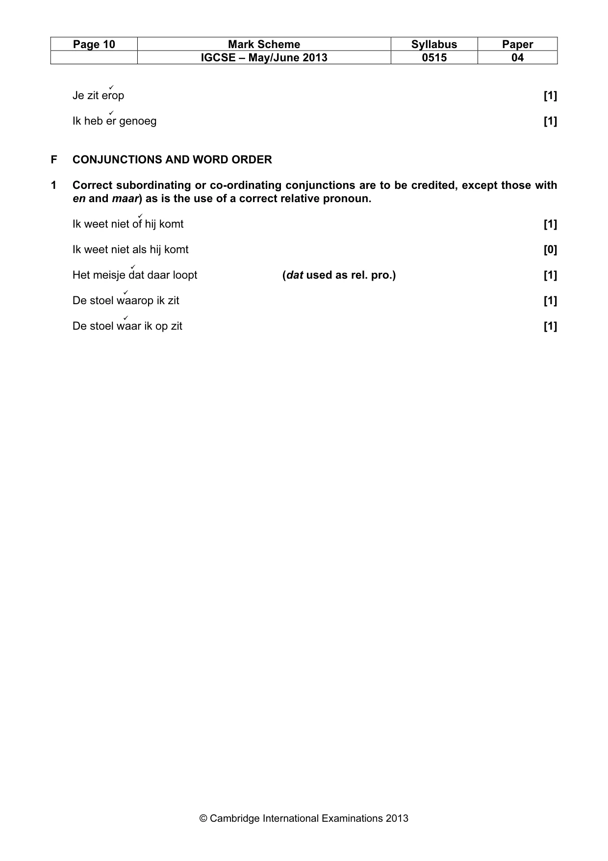 Mark scheme, page 10 of 14
