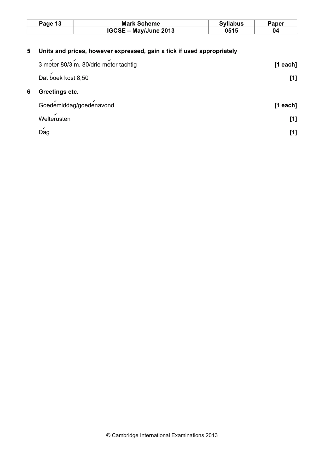 Mark scheme, page 13 of 14