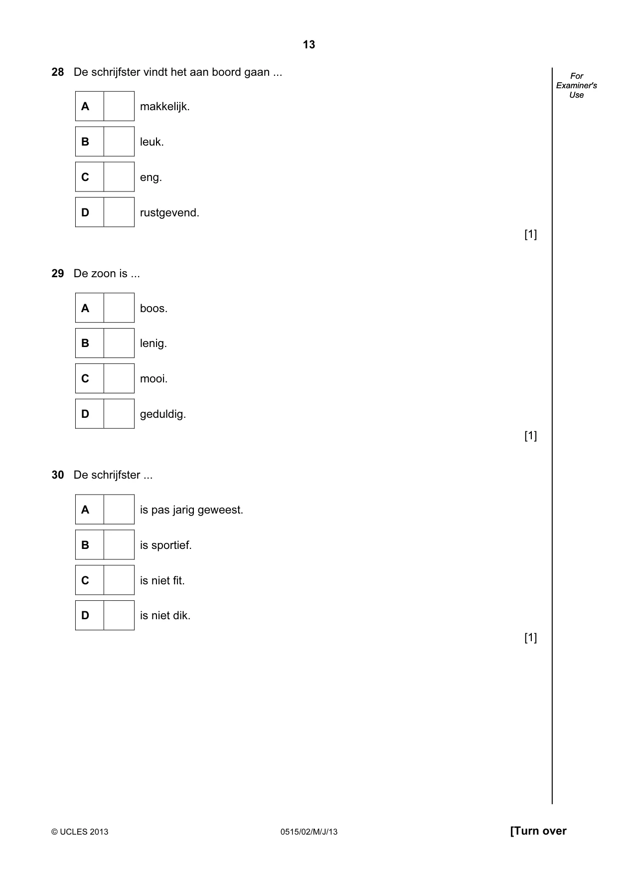 Cambridge IGCSE Dutch - Foreign Language 0515 2013 May/June Paper 2 · Variant 1 question paper, page 13 of 20