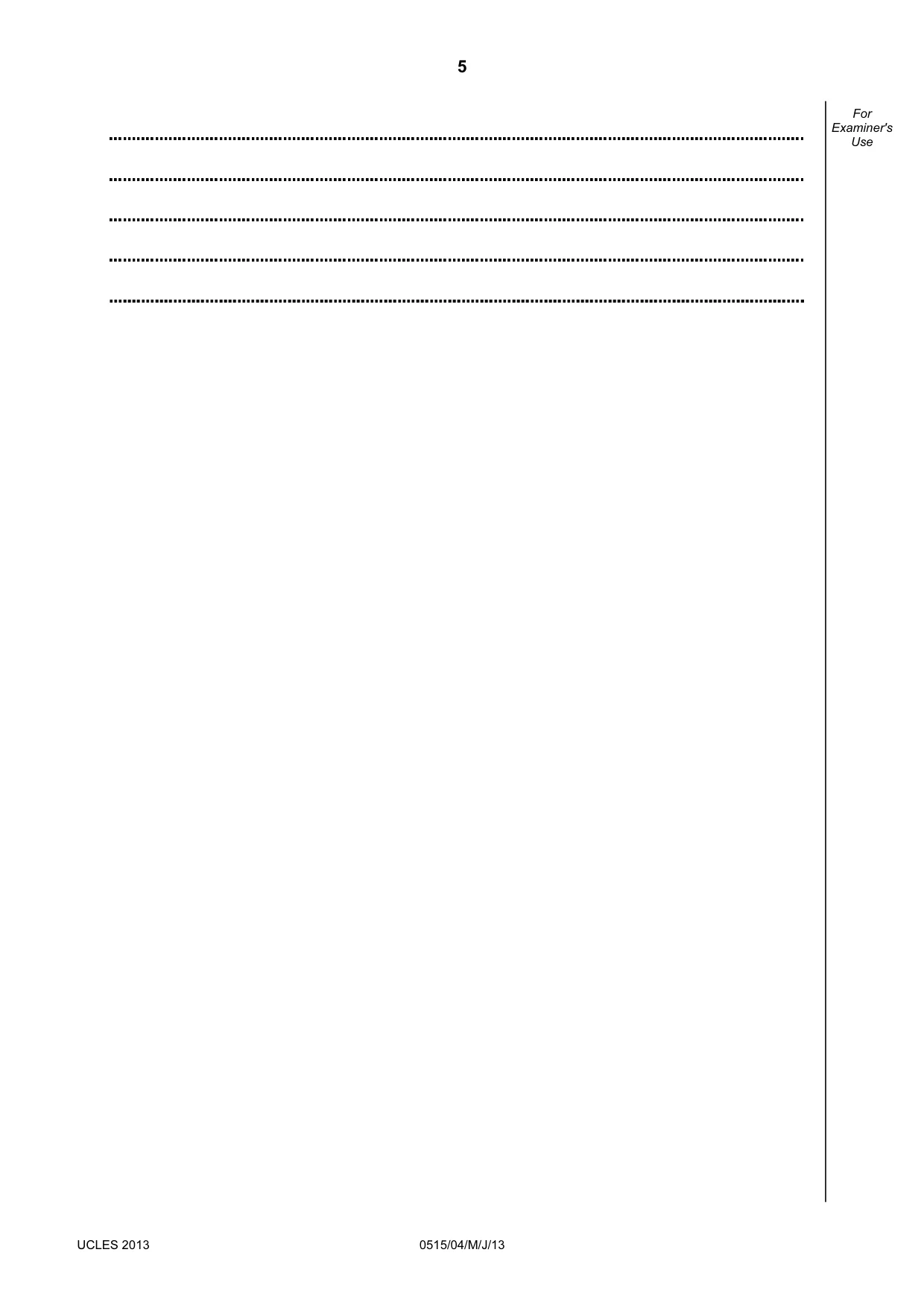 Cambridge IGCSE Dutch - Foreign Language 0515 2013 May/June Paper 4 · Variant 1 question paper, page 5 of 8