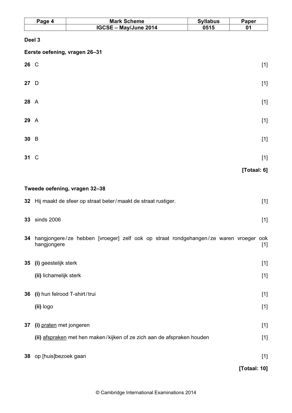 Mark scheme, page 4 of 9