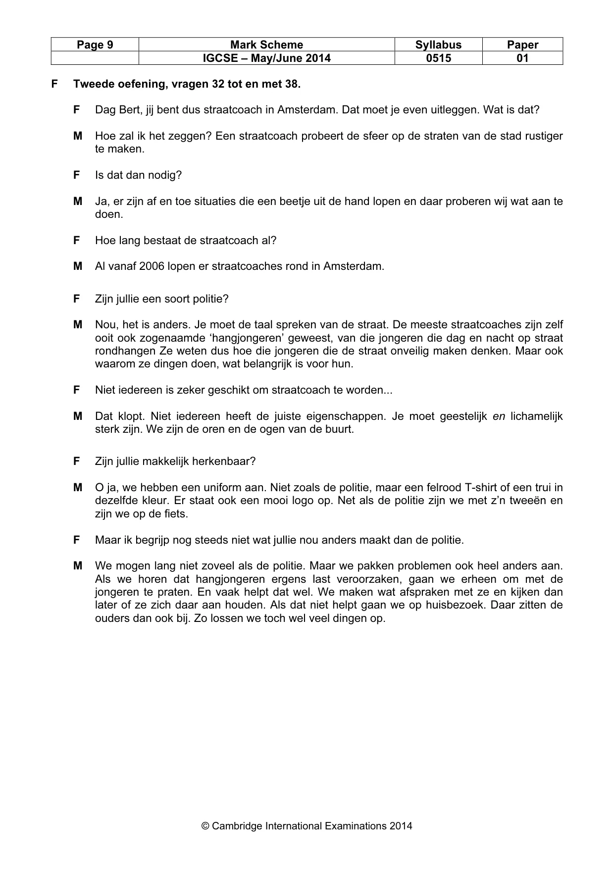Mark scheme, page 9 of 9