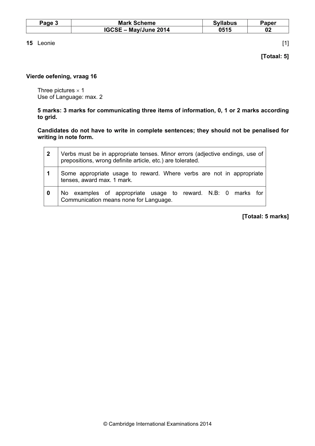 Mark scheme, page 3 of 7