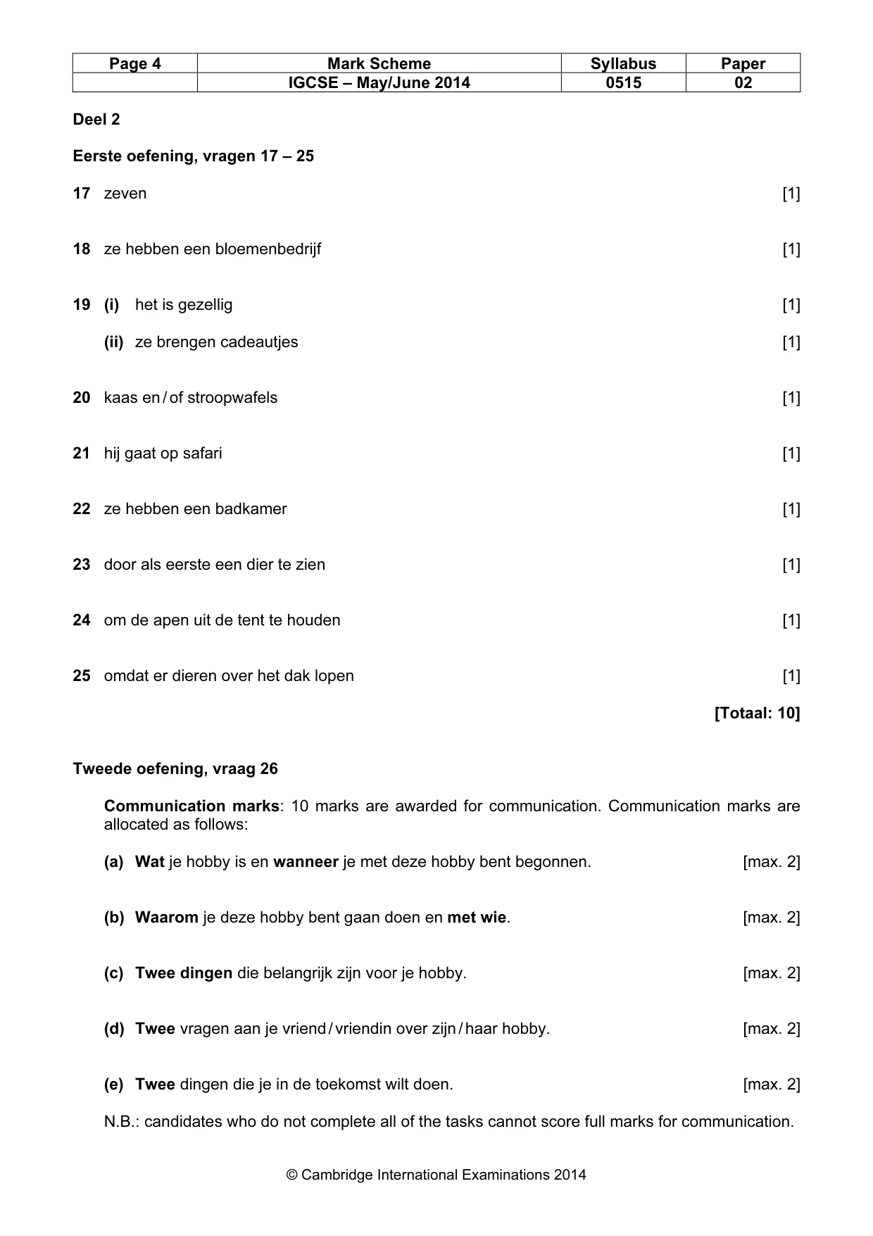 Mark scheme, page 4 of 7