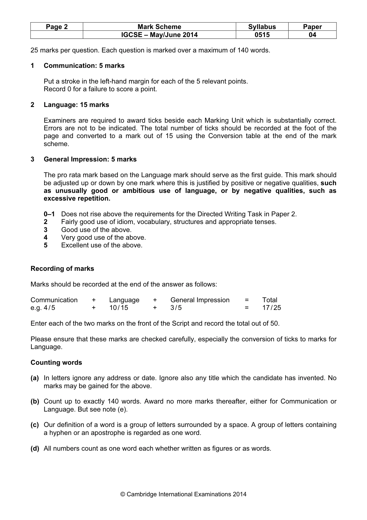 Mark scheme, page 2 of 14
