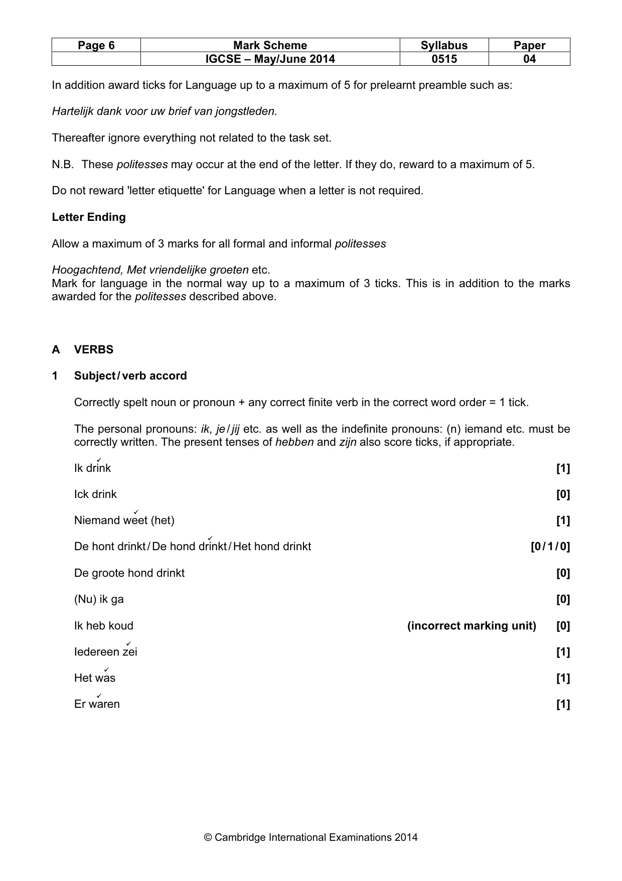 Mark scheme, page 6 of 14