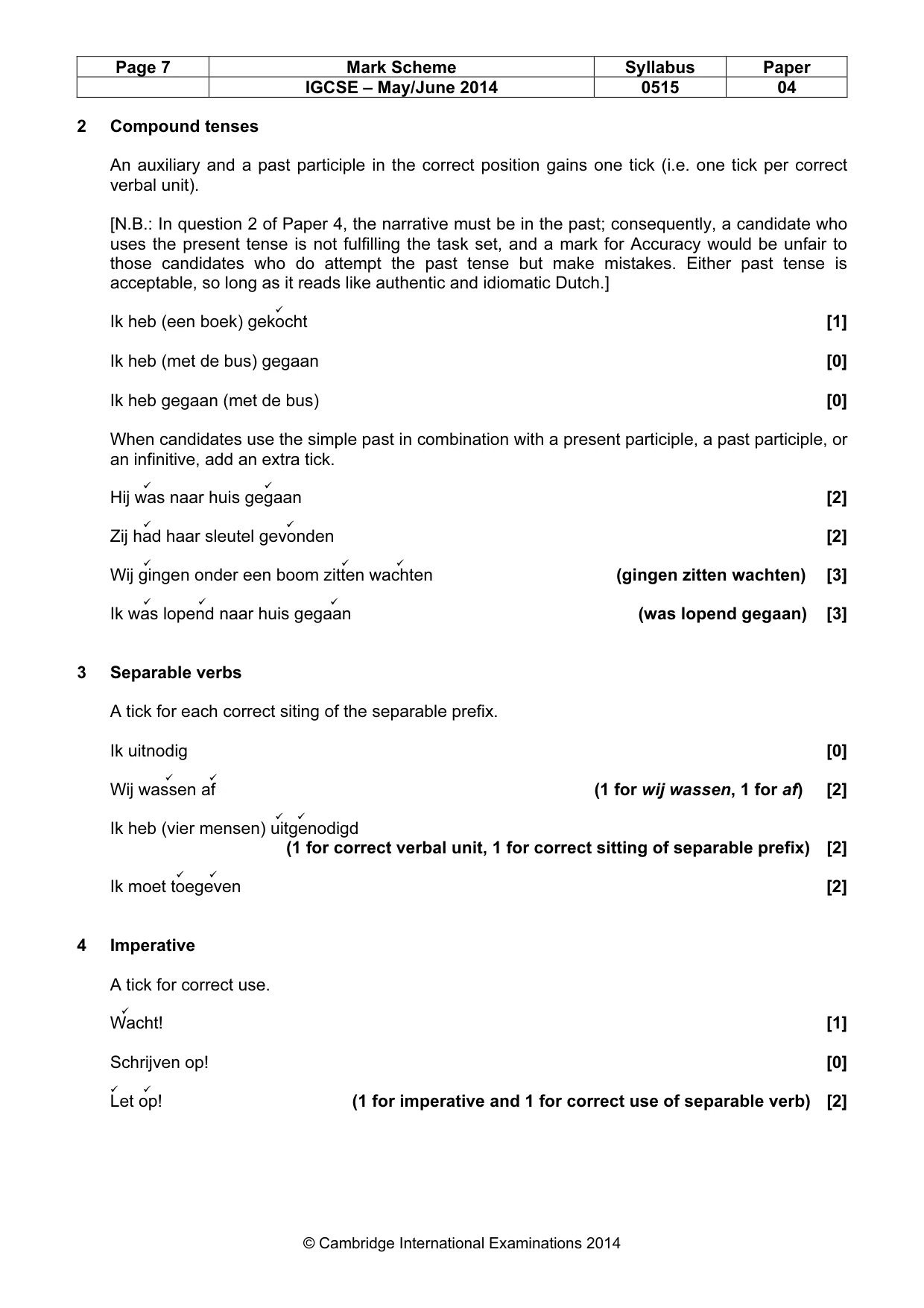 Mark scheme, page 7 of 14