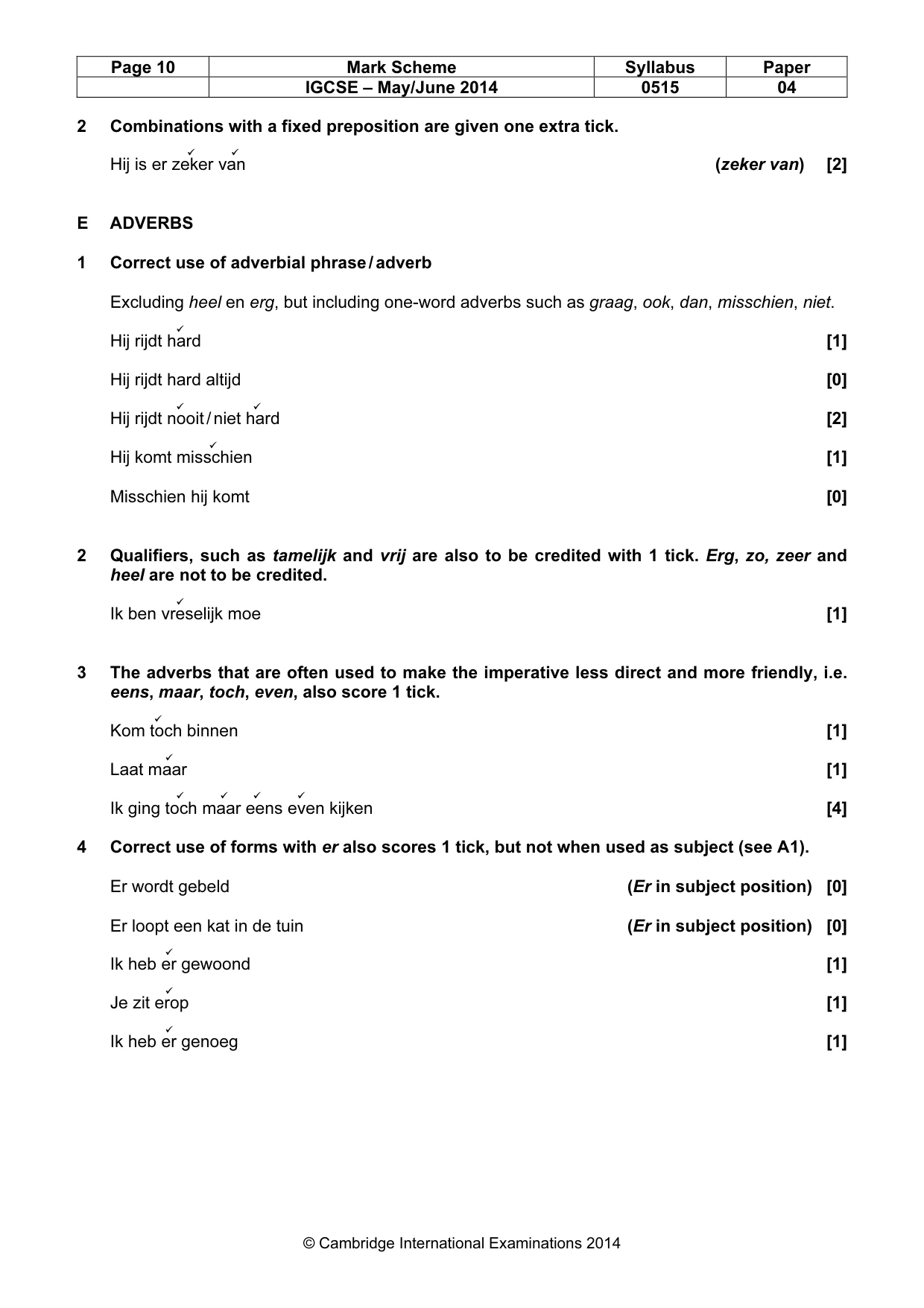 Mark scheme, page 10 of 14