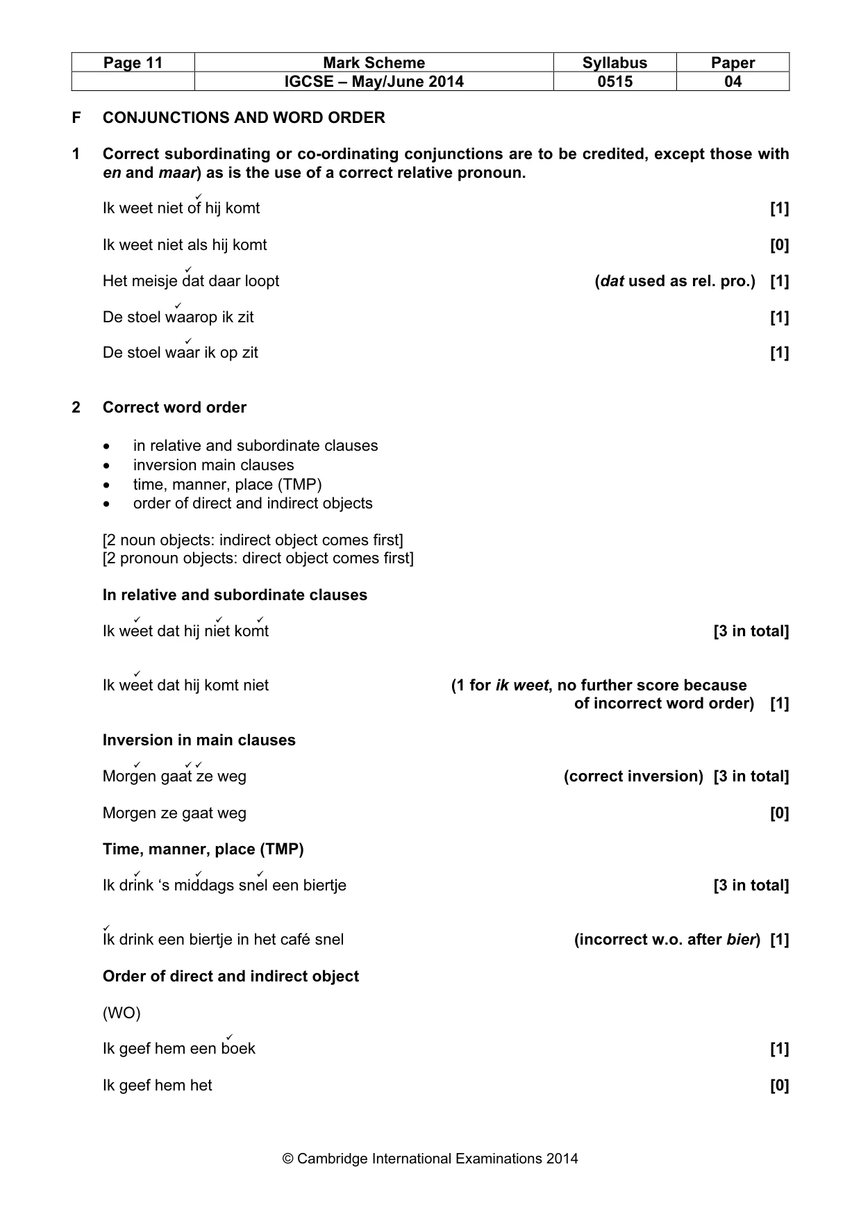 Mark scheme, page 11 of 14