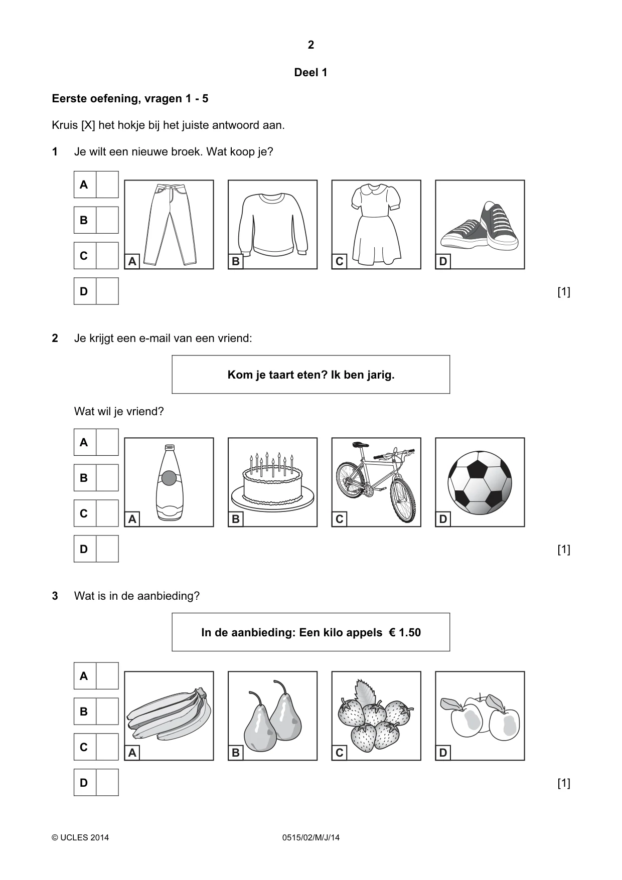 Cambridge IGCSE Dutch - Foreign Language 0515 2014 May/June Paper 2 · Variant 1 question paper, page 2 of 16