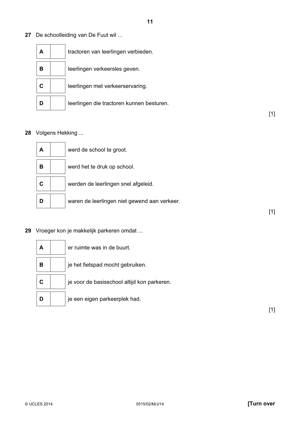 Cambridge IGCSE Dutch - Foreign Language 0515 2014 May/June Paper 2 · Variant 1 question paper, page 11 of 16