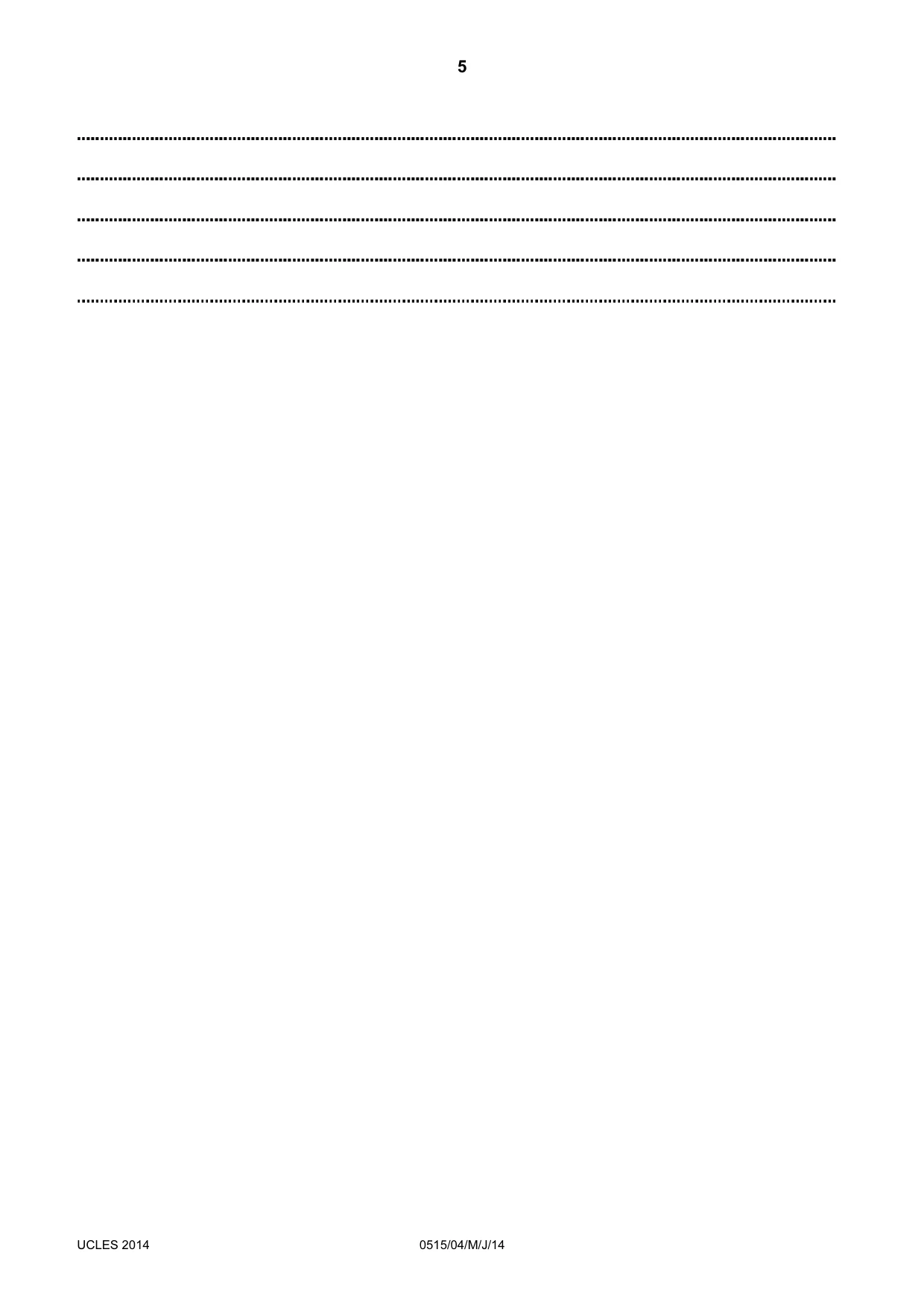 Cambridge IGCSE Dutch - Foreign Language 0515 2014 May/June Paper 4 · Variant 1 question paper, page 5 of 8