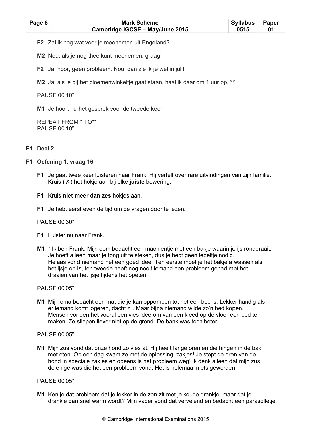 Mark scheme, page 8 of 13