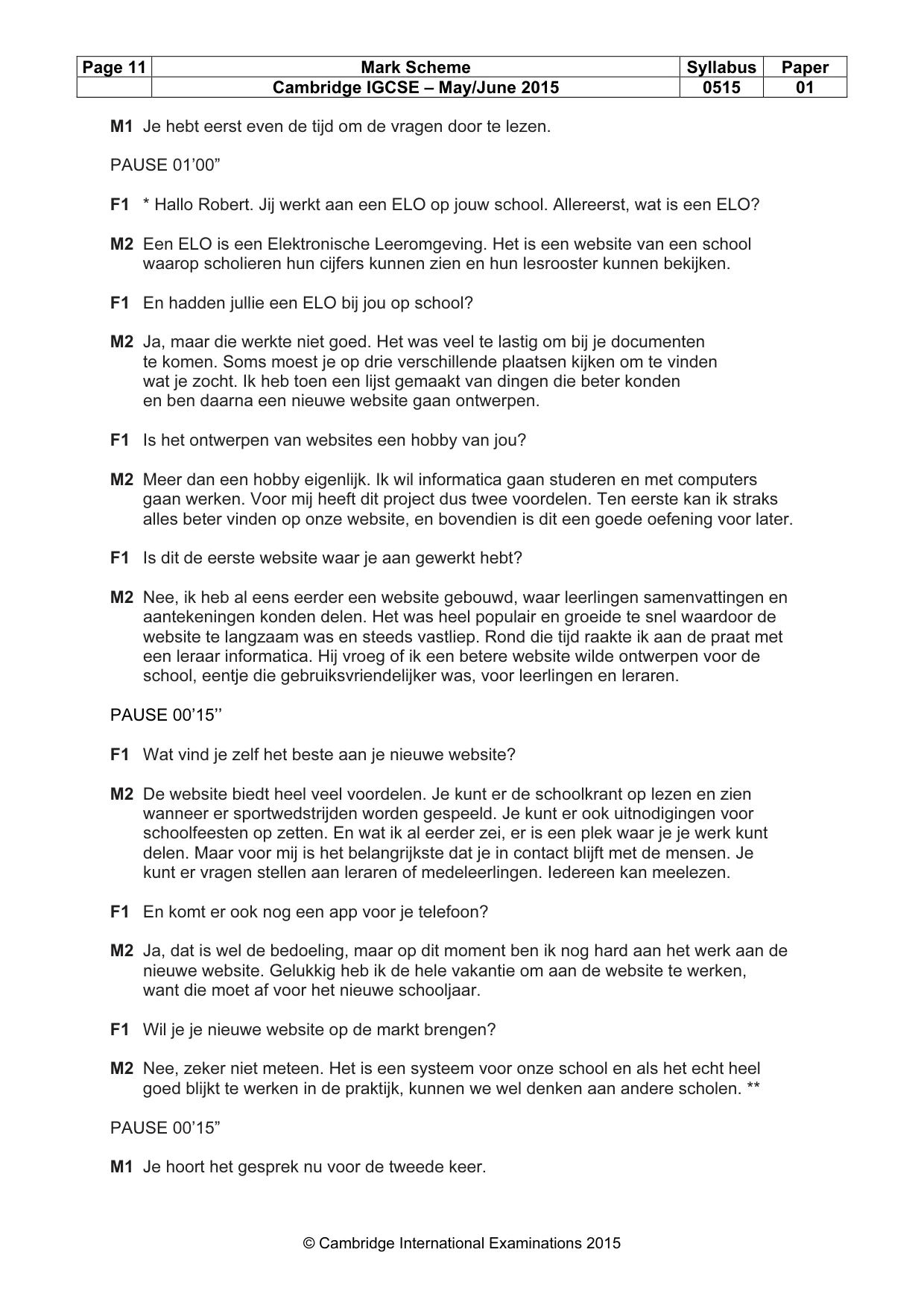 Mark scheme, page 11 of 13