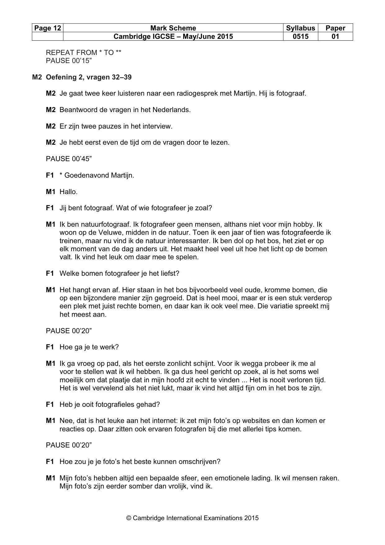 Mark scheme, page 12 of 13