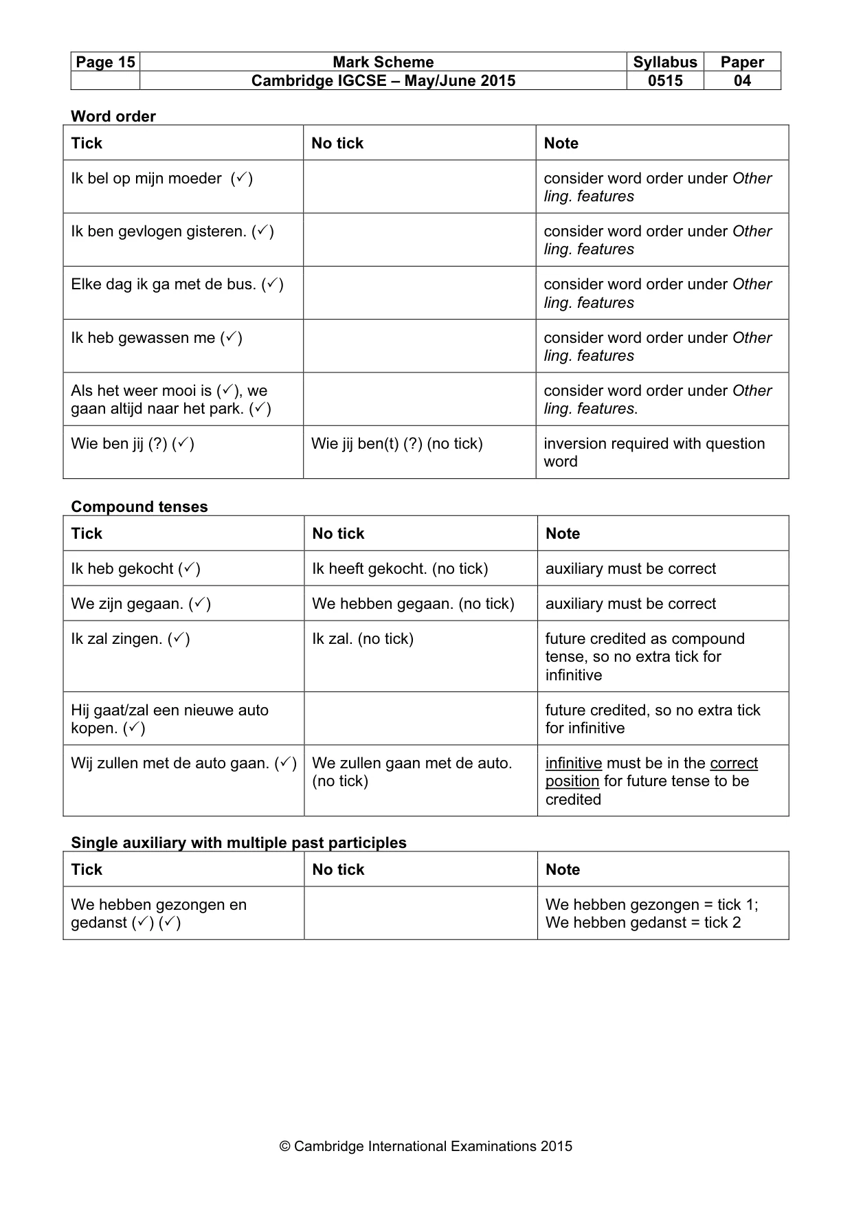 Mark scheme, page 15 of 20