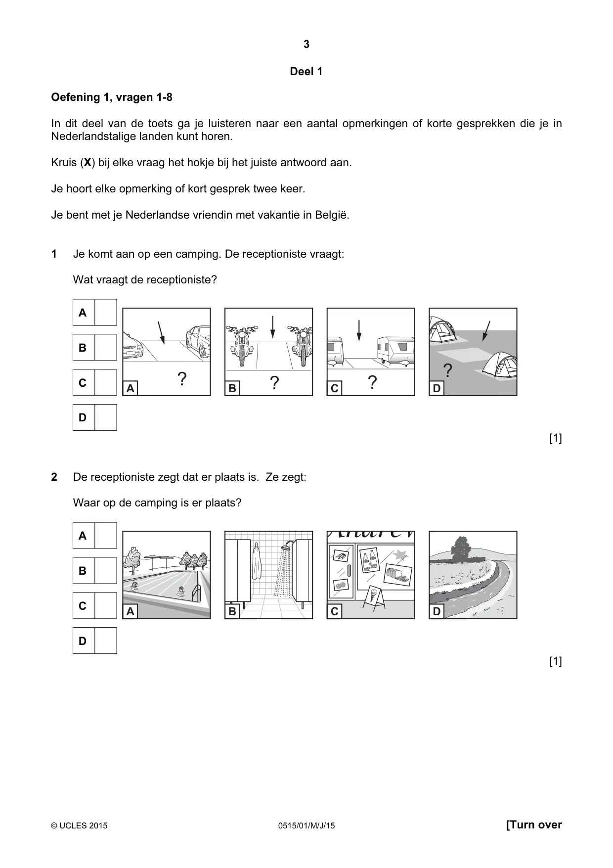 Cambridge IGCSE Dutch - Foreign Language 0515 2015 May/June Paper 1 · Variant 1 question paper, page 3 of 12