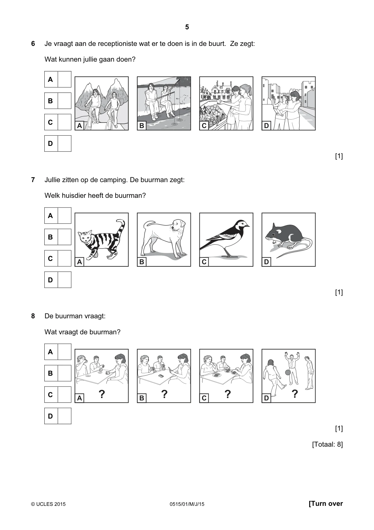 Cambridge IGCSE Dutch - Foreign Language 0515 2015 May/June Paper 1 · Variant 1 question paper, page 5 of 12