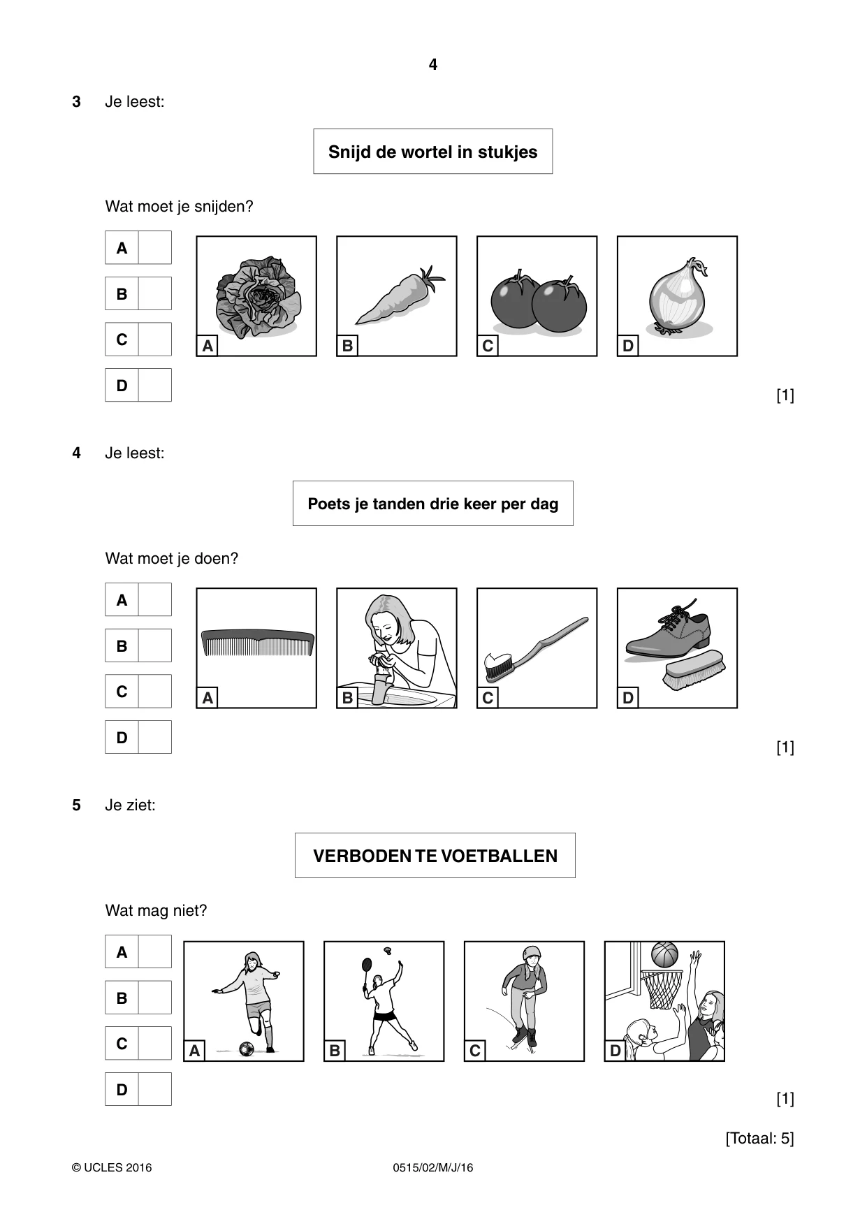 Cambridge IGCSE Dutch - Foreign Language 0515 2016 May/June Paper 2 · Variant 0 question paper, page 4 of 16