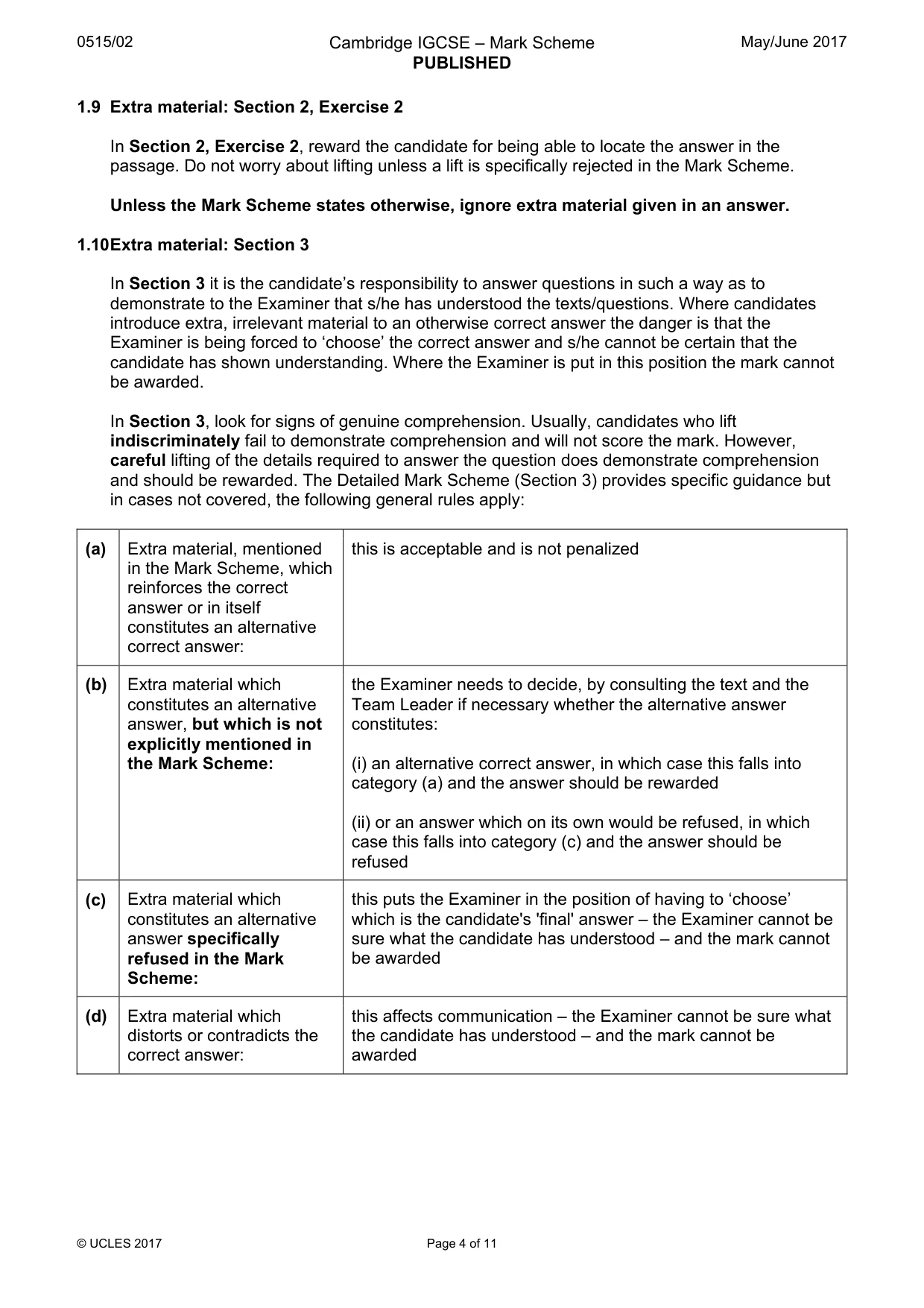 Mark scheme, page 4 of 11
