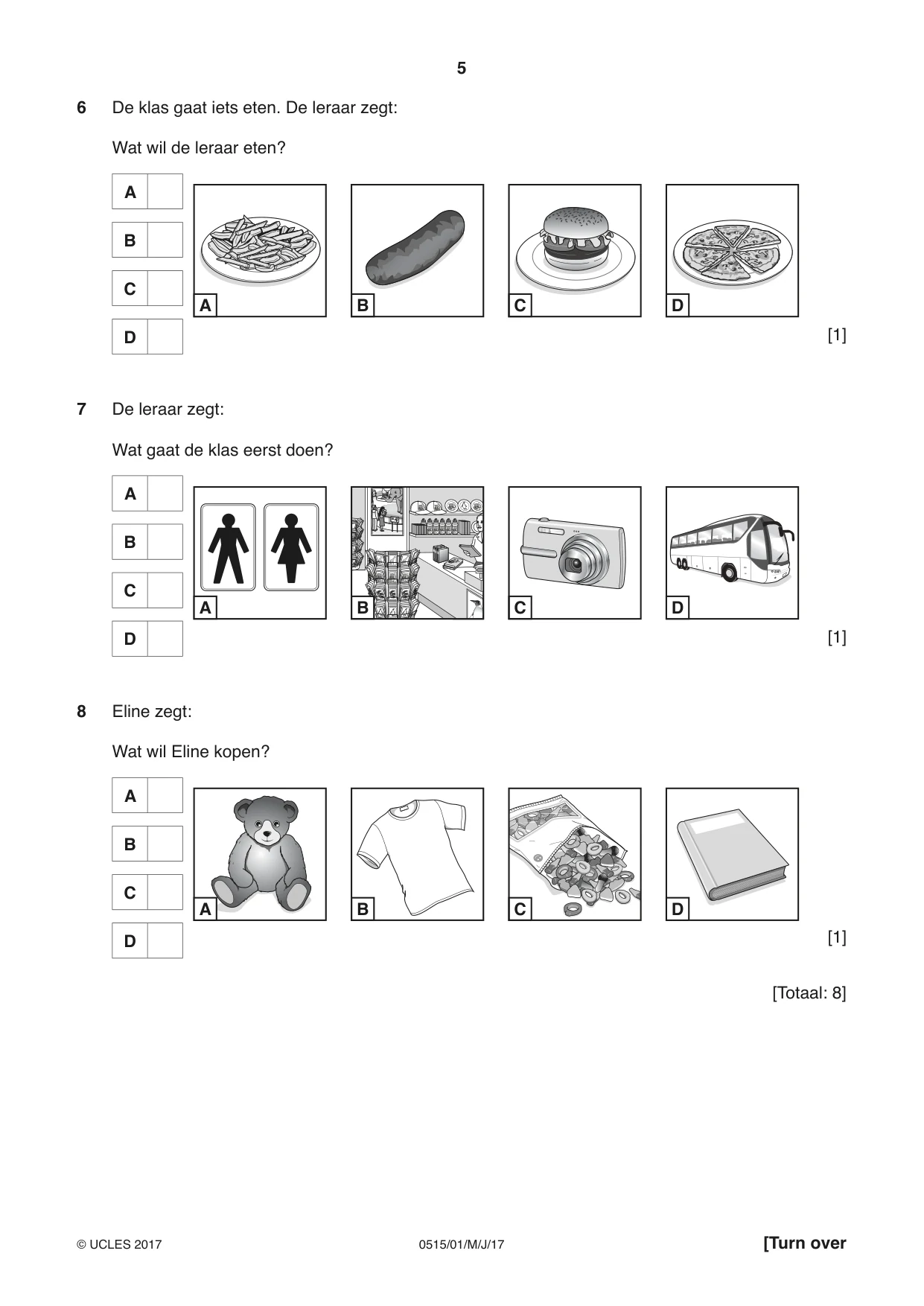 Cambridge IGCSE Dutch - Foreign Language 0515 2017 May/June Paper 1 · Variant 1 question paper, page 5 of 12