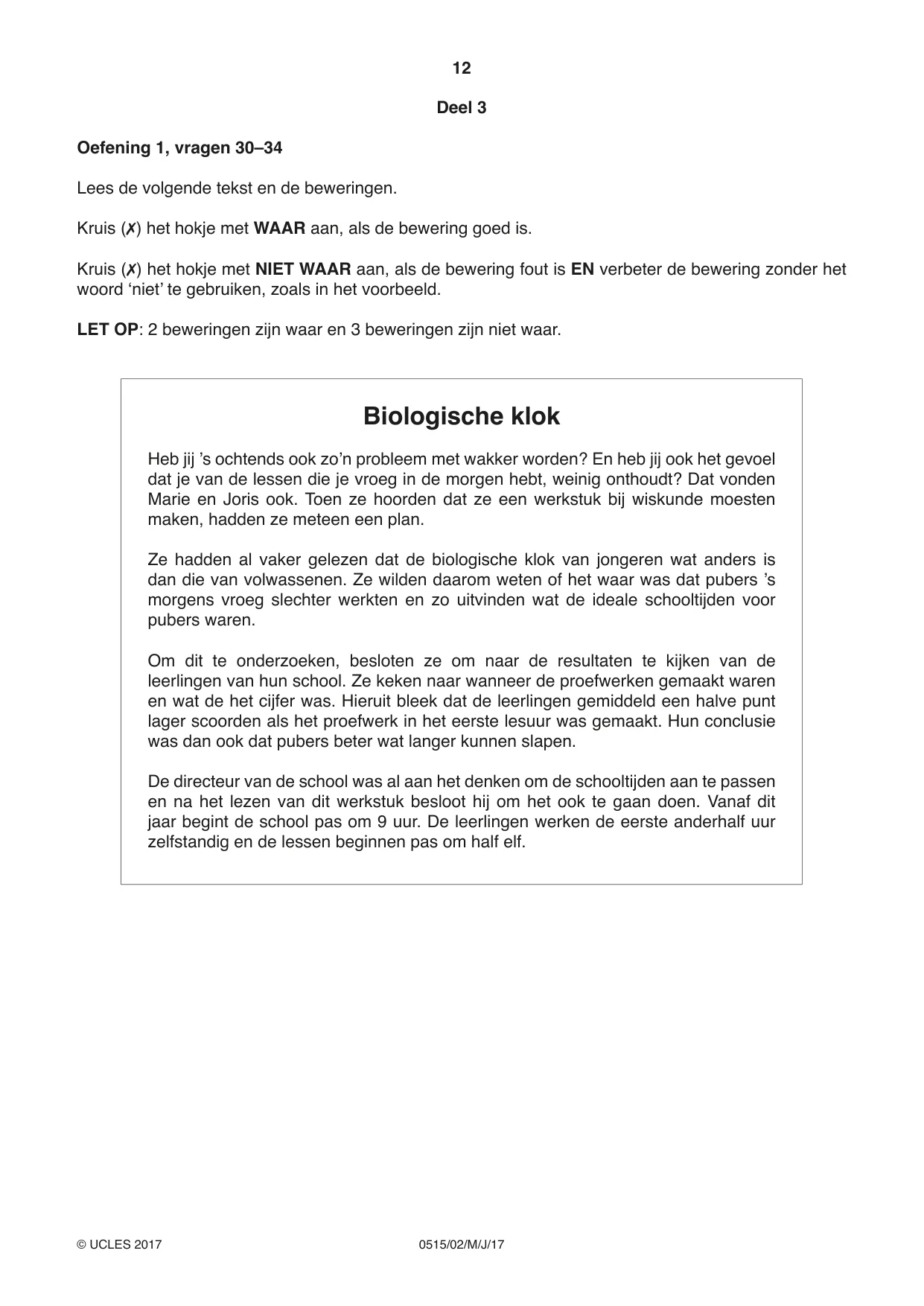 Cambridge IGCSE Dutch - Foreign Language 0515 2017 May/June Paper 2 · Variant 1 question paper, page 12 of 16