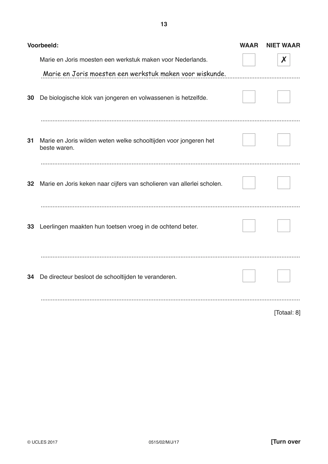 Cambridge IGCSE Dutch - Foreign Language 0515 2017 May/June Paper 2 · Variant 1 question paper, page 13 of 16