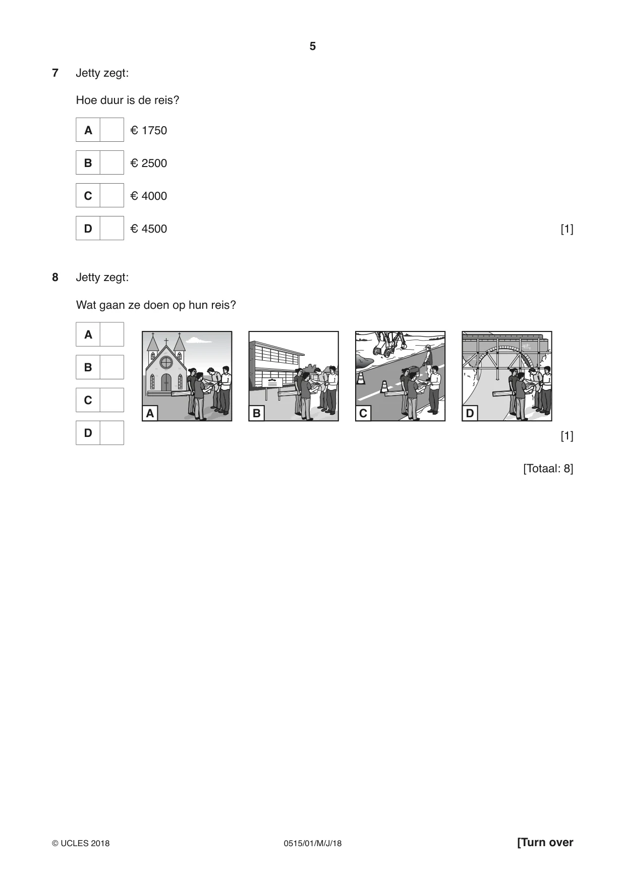 Cambridge IGCSE Dutch - Foreign Language 0515 2018 May/June Paper 1 · Variant 0 question paper, page 5 of 12