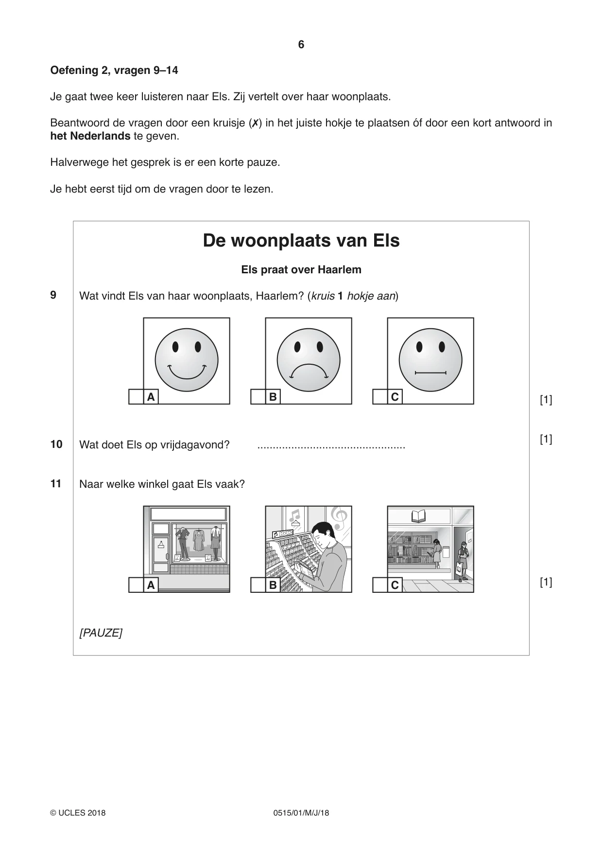 Cambridge IGCSE Dutch - Foreign Language 0515 2018 May/June Paper 1 · Variant 0 question paper, page 6 of 12